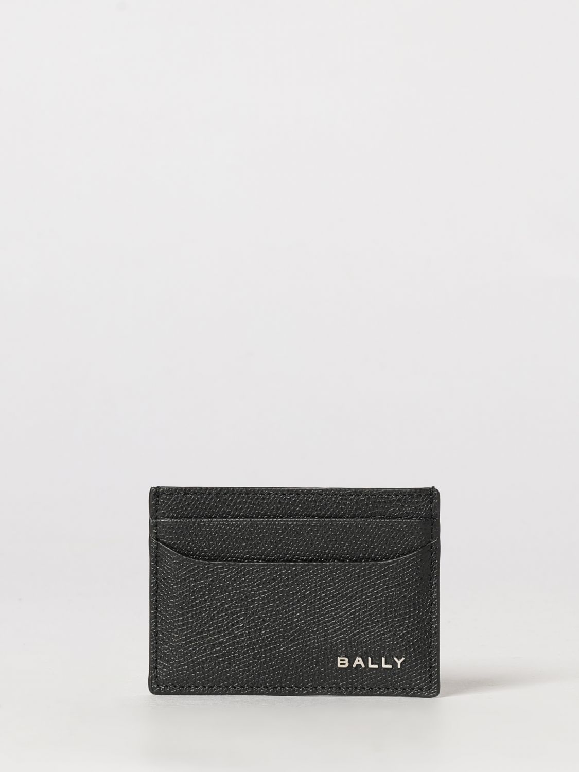 BALLY Portacarte in pelle a grana con logo metallico e cinque scomparti