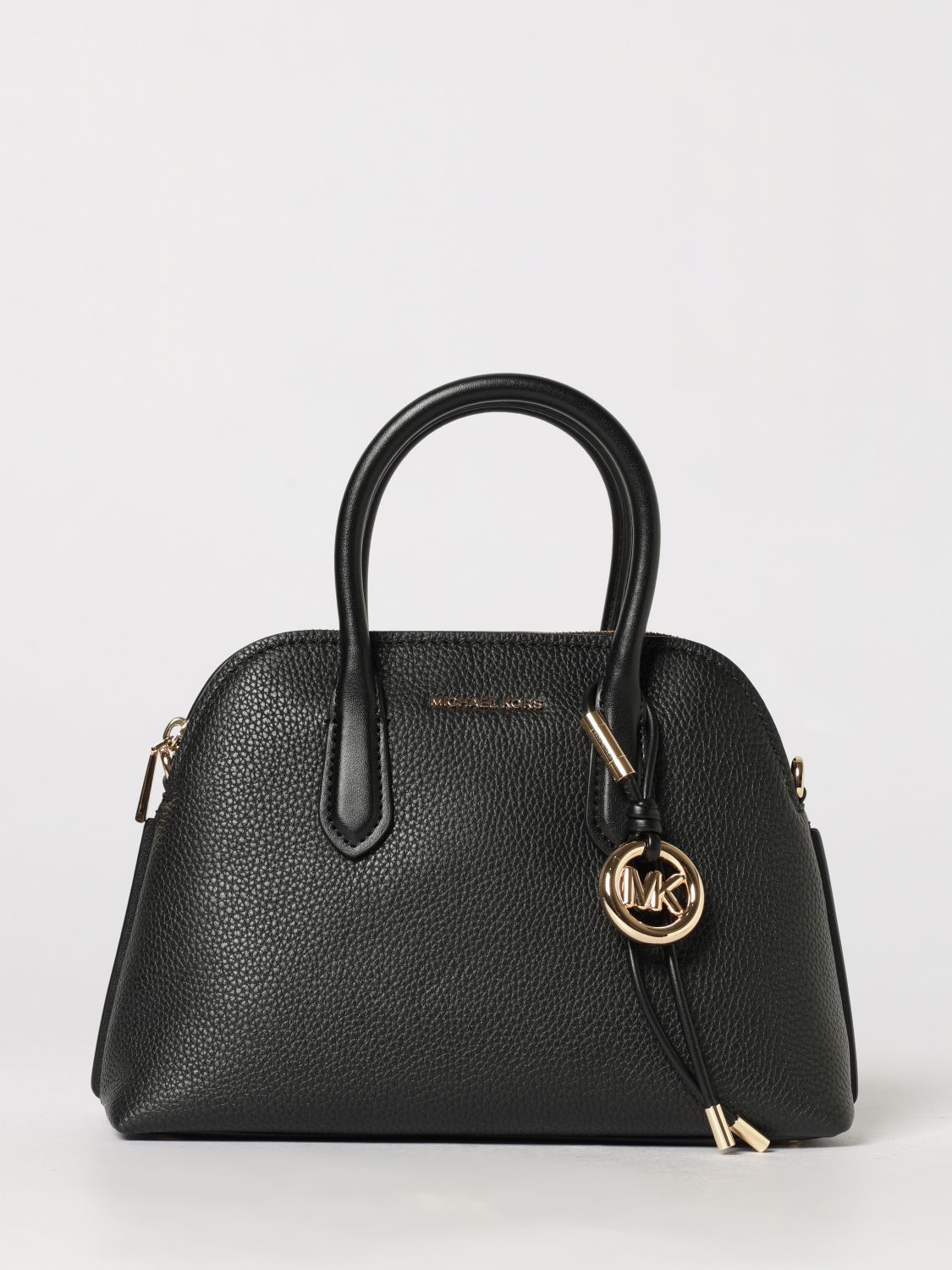 Michael Kors Freddie Mini Leather Handbag with MK Monogram and Logo Charm