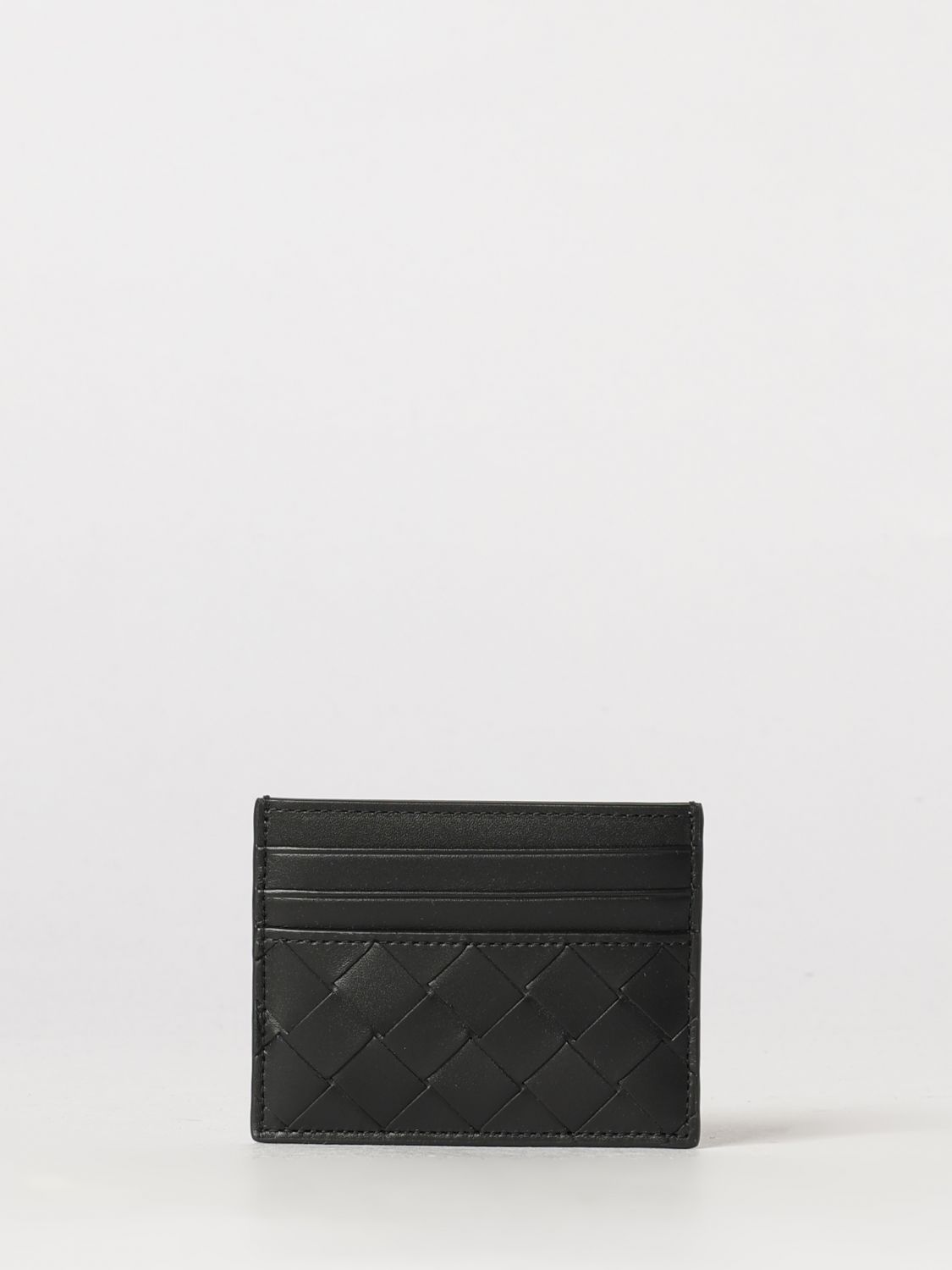 BOTTEGA VENETA Woven Calfskin Flat Card Holder