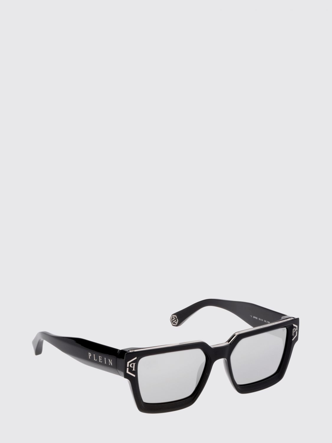 PHILIPP PLEIN Brave Rectangular Sunglasses in Black Acetate