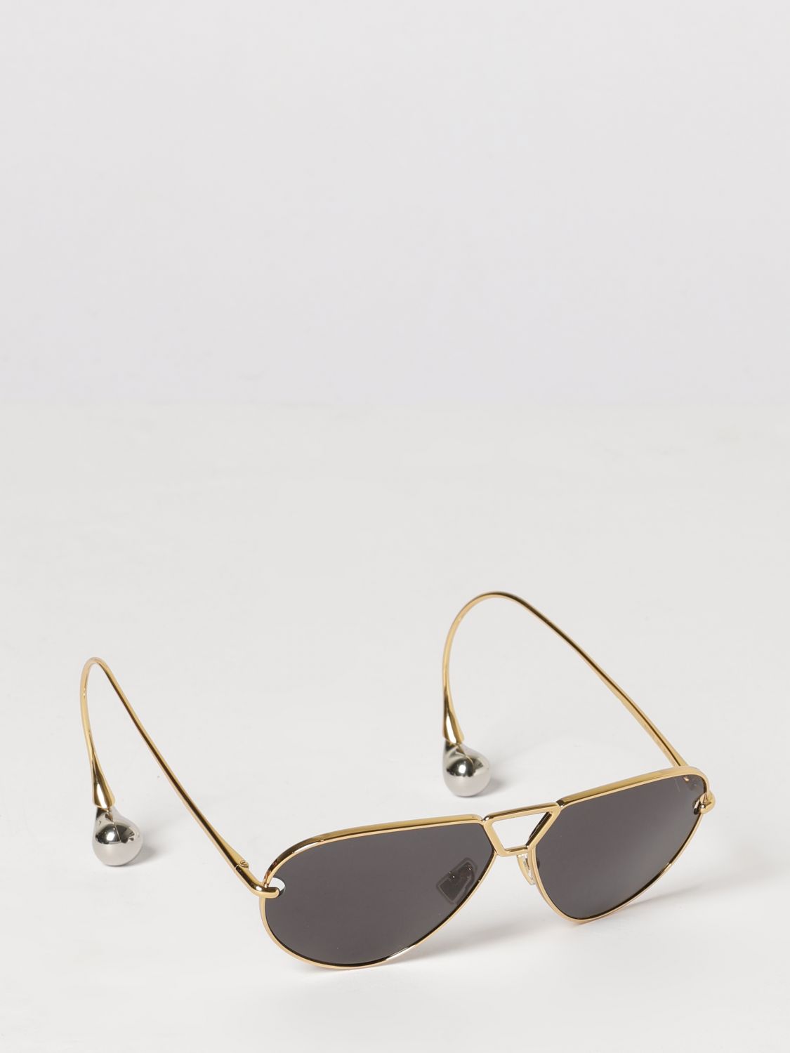 BOTTEGA VENETA Teardrop Metal Sunglasses with Double Bridge and Pearls