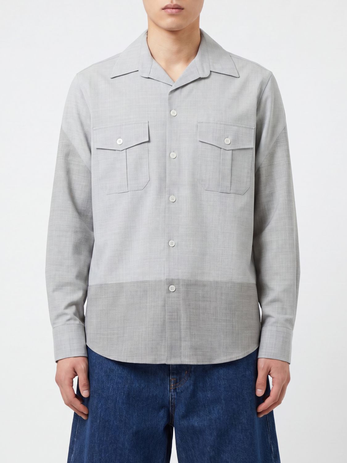 MM6 MAISON MARGIELA Camicia utility in misto lana con colletto cubano