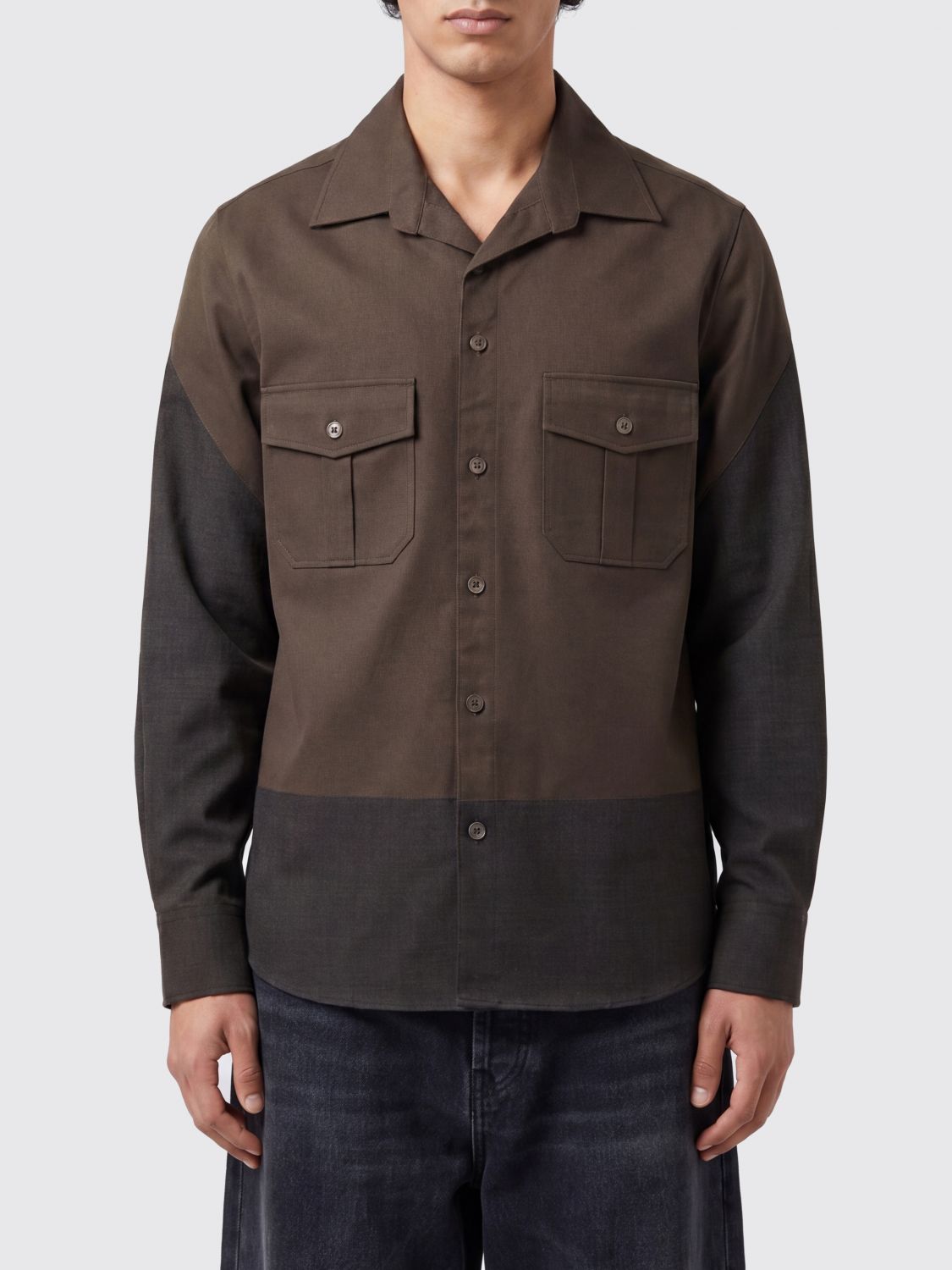 MM6 MAISON MARGIELA Camicia utility in misto lana con colletto cubano