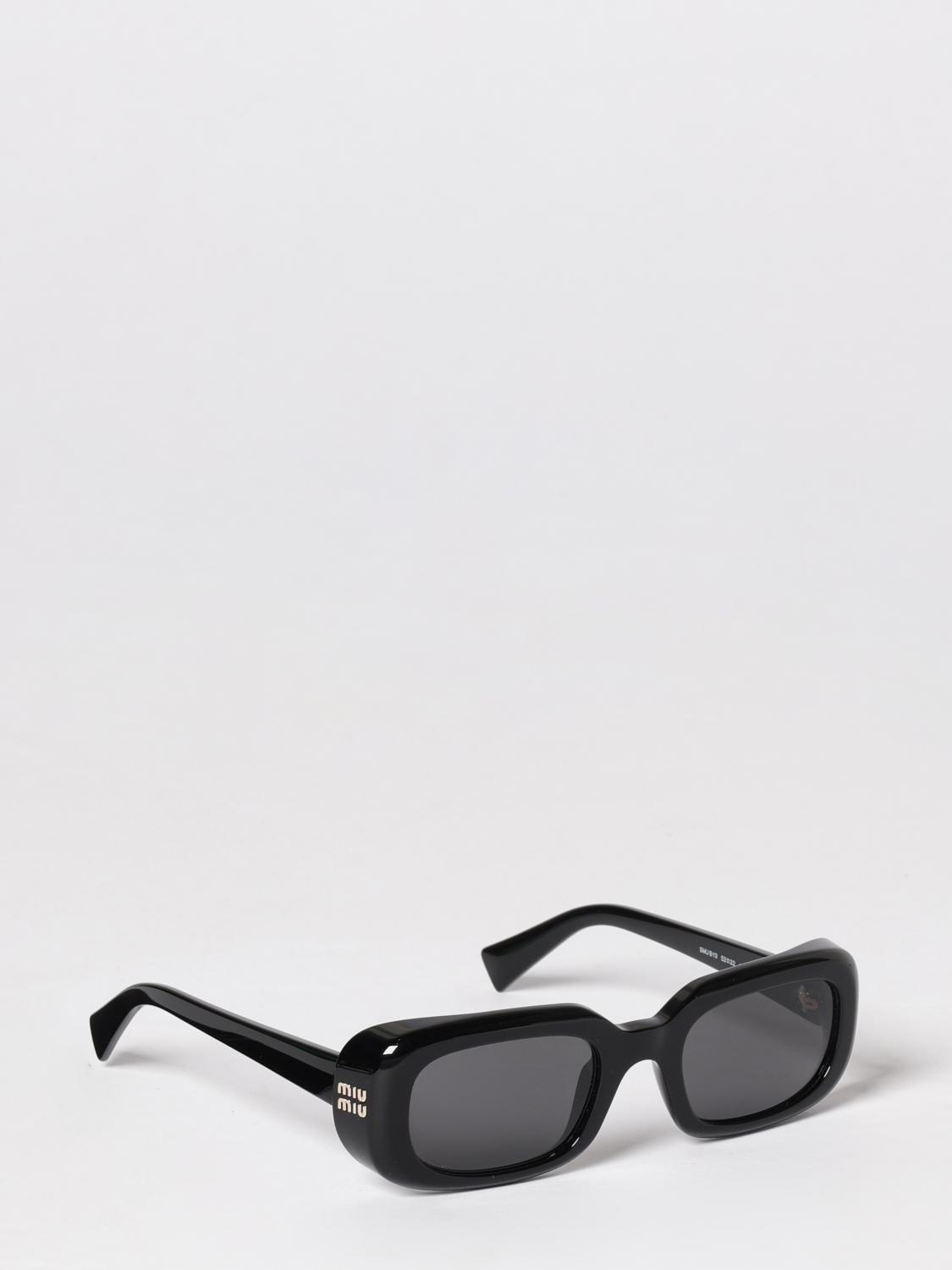 MIU MIU Rectangular Frame Acetate Sunglasses with Contrast Logo