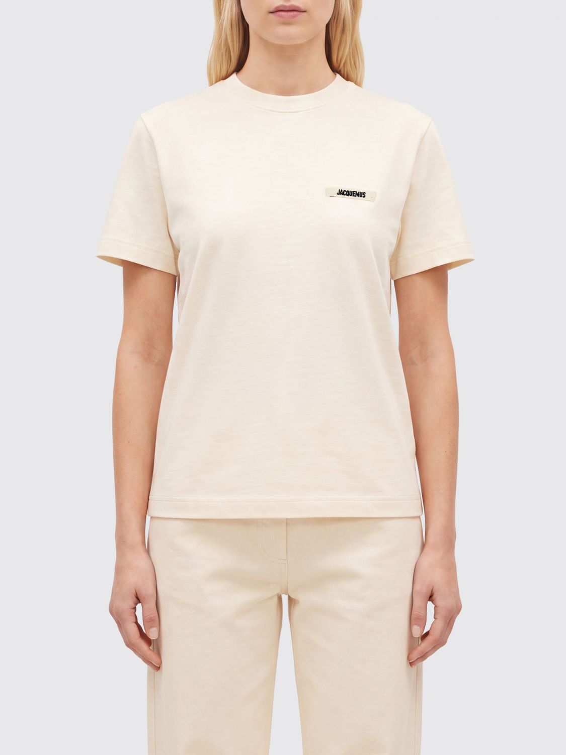 JACQUEMUS Short-Sleeve Stretch-Cotton Crewneck T-Shirt with Straight Hem　JACQUEMUS 半袖ストレッチコットン クルーネック T シャツ ストレートヘム JACQUEMUS