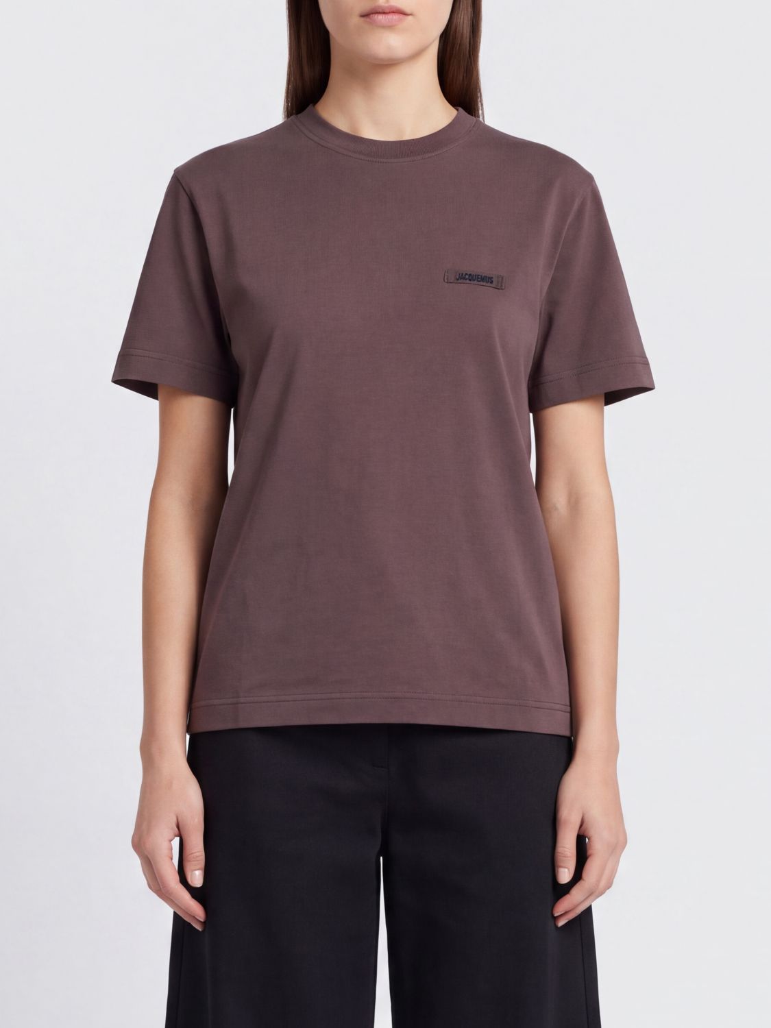 Jacquemus Short-Sleeve Stretch-Cotton Crewneck T-Shirt with Straight Hem