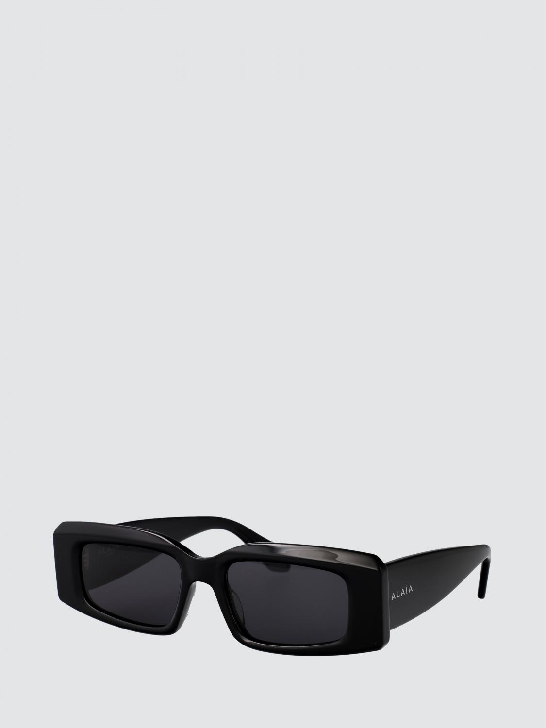 ALAÏA Rectangular Black Recycled Acetate Sunglasses