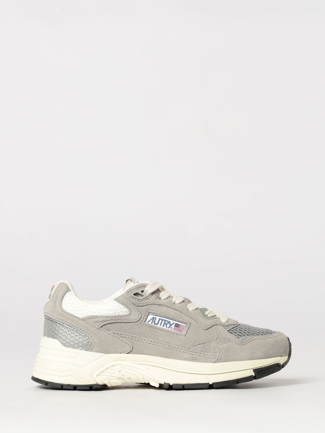 AUTRY Zweifarbige Hyperway Sneaker aus Leder und Mesh mit Cut-Out-Logo
