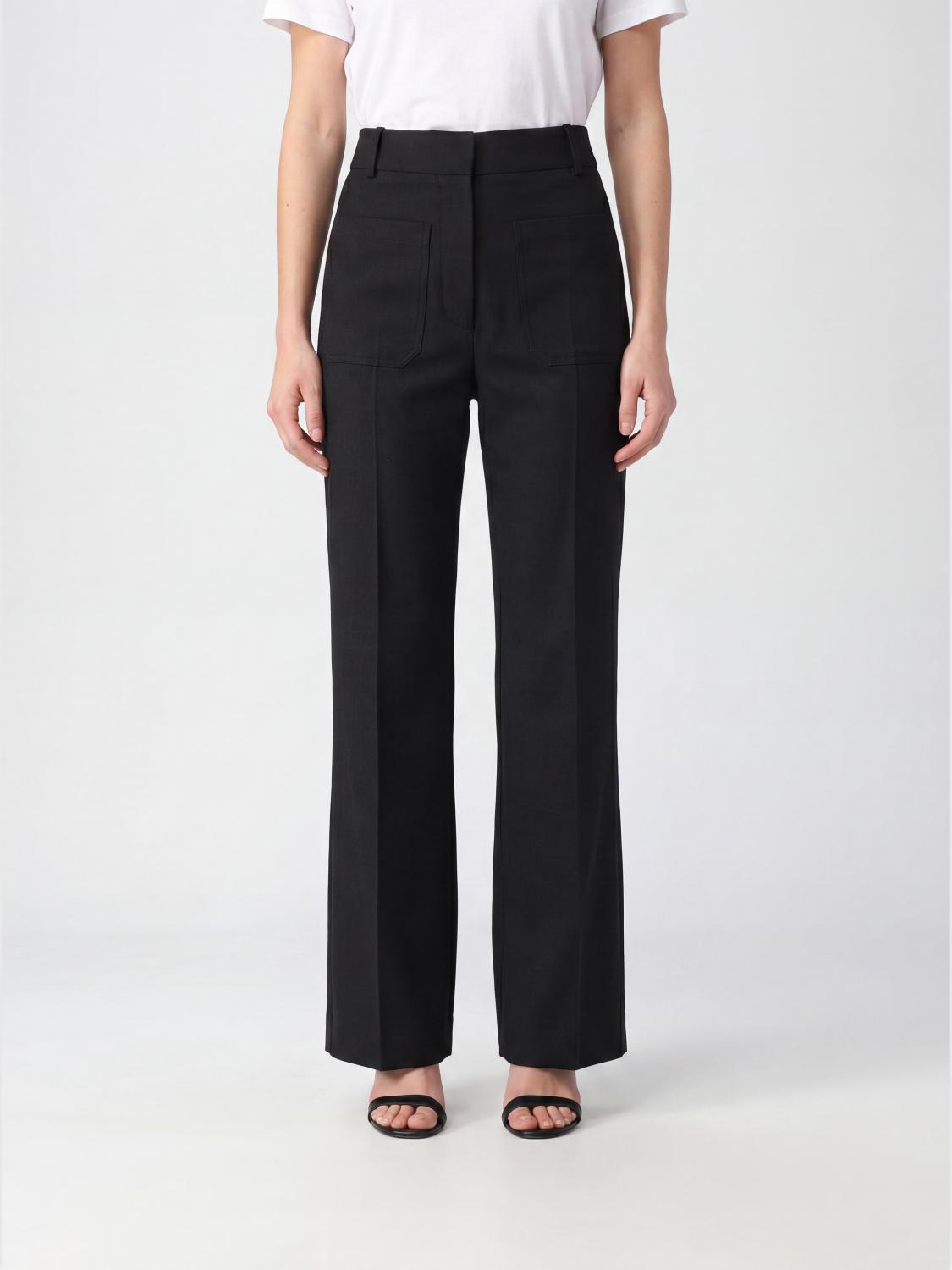 VICTORIA VICTORIA BECKHAM Pantaloni Alina a gamba larga e vita alta in misto lana