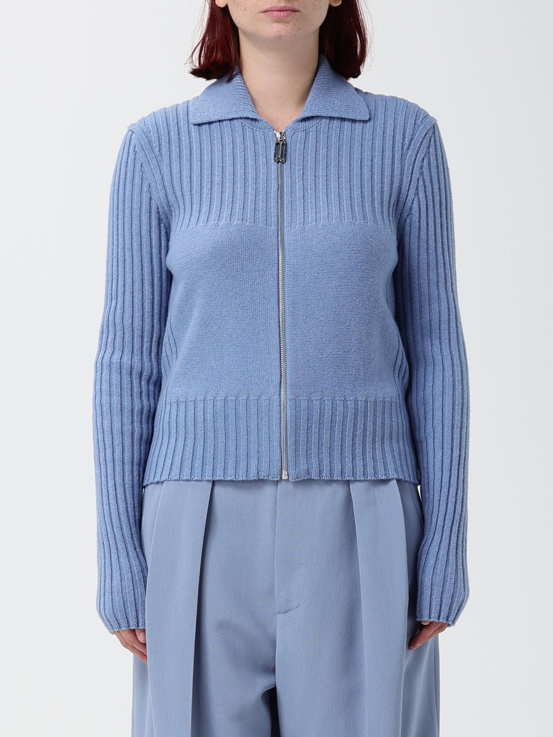 VICTORIA VICTORIA BECKHAM Gerippter Cardigan von aus Wolle und Kaschmir mit Reißverschluss