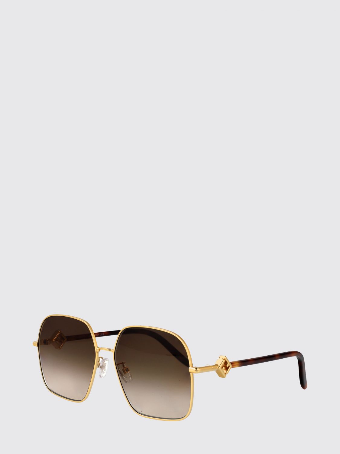 FENDI Occhiali da sole quadrati oversize in metallo con monogramma FF