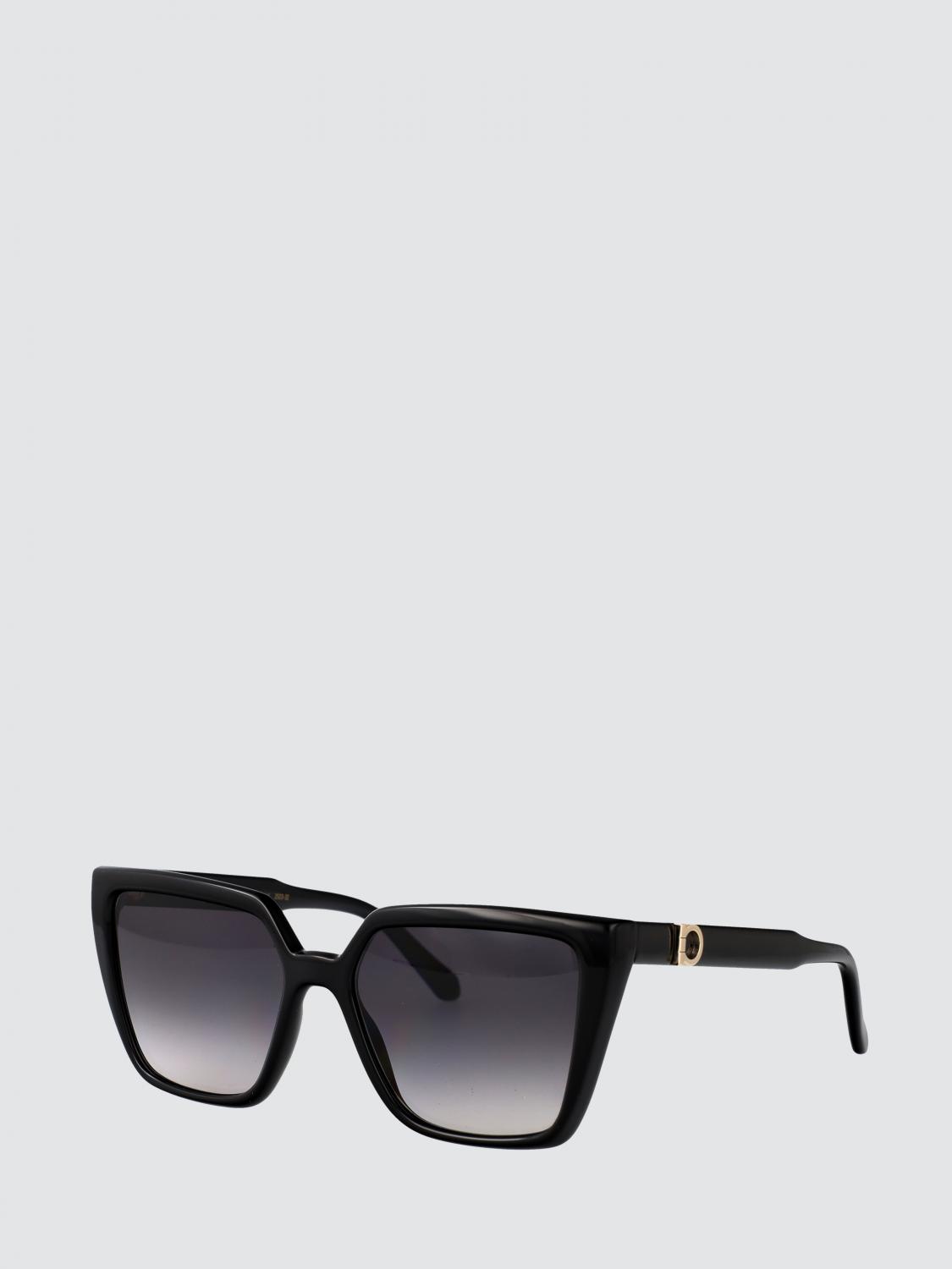 FERRAGAMO Occhiali da sole Cat-eye rettangolari in acetato con logo Gancini