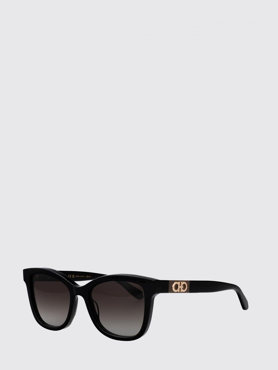FERRAGAMO Occhiali da sole Cat-eye rettangolari in acetato con logo Gancini