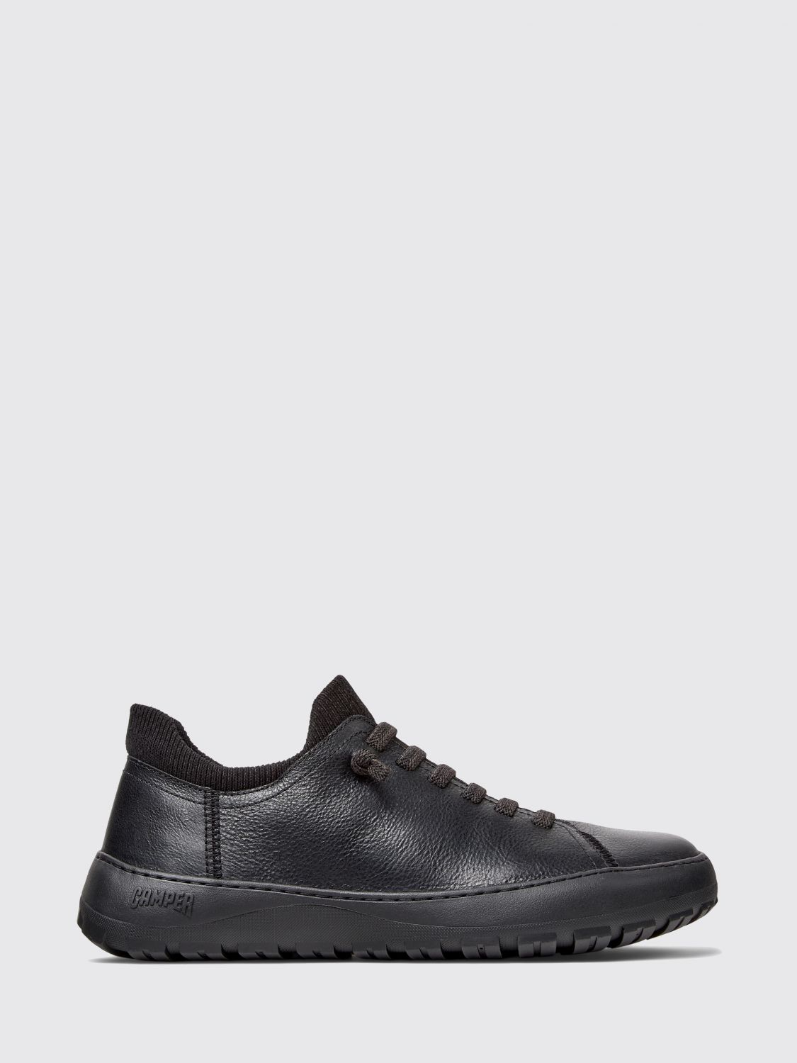 CAMPER Sneakers slip-on Peu Serra in pelle a grana con suola Vibram e lacci elasticizzati