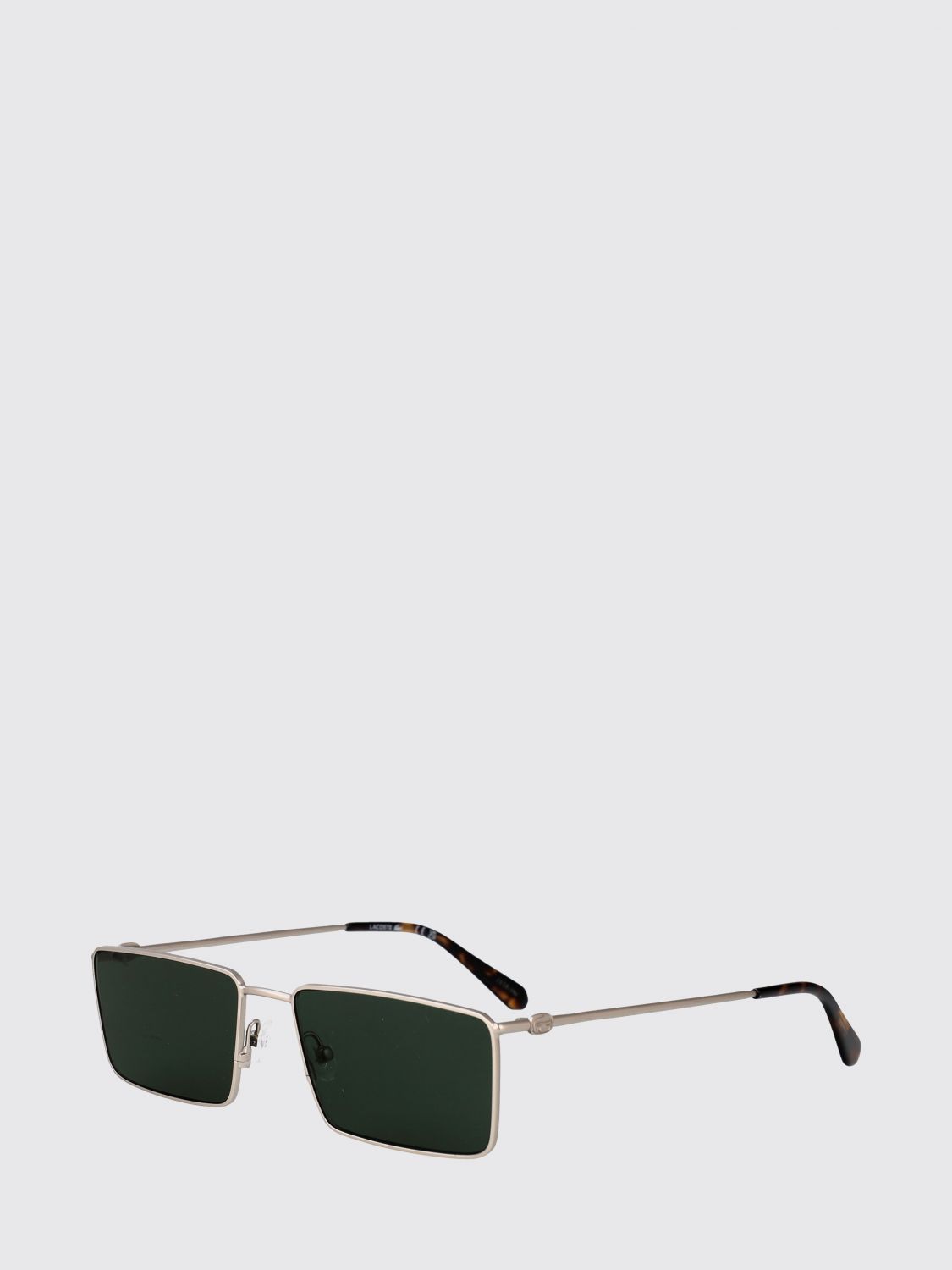 LACOSTE Occhiali da sole aviator in metallo con lenti ambrate e logo in rilievo