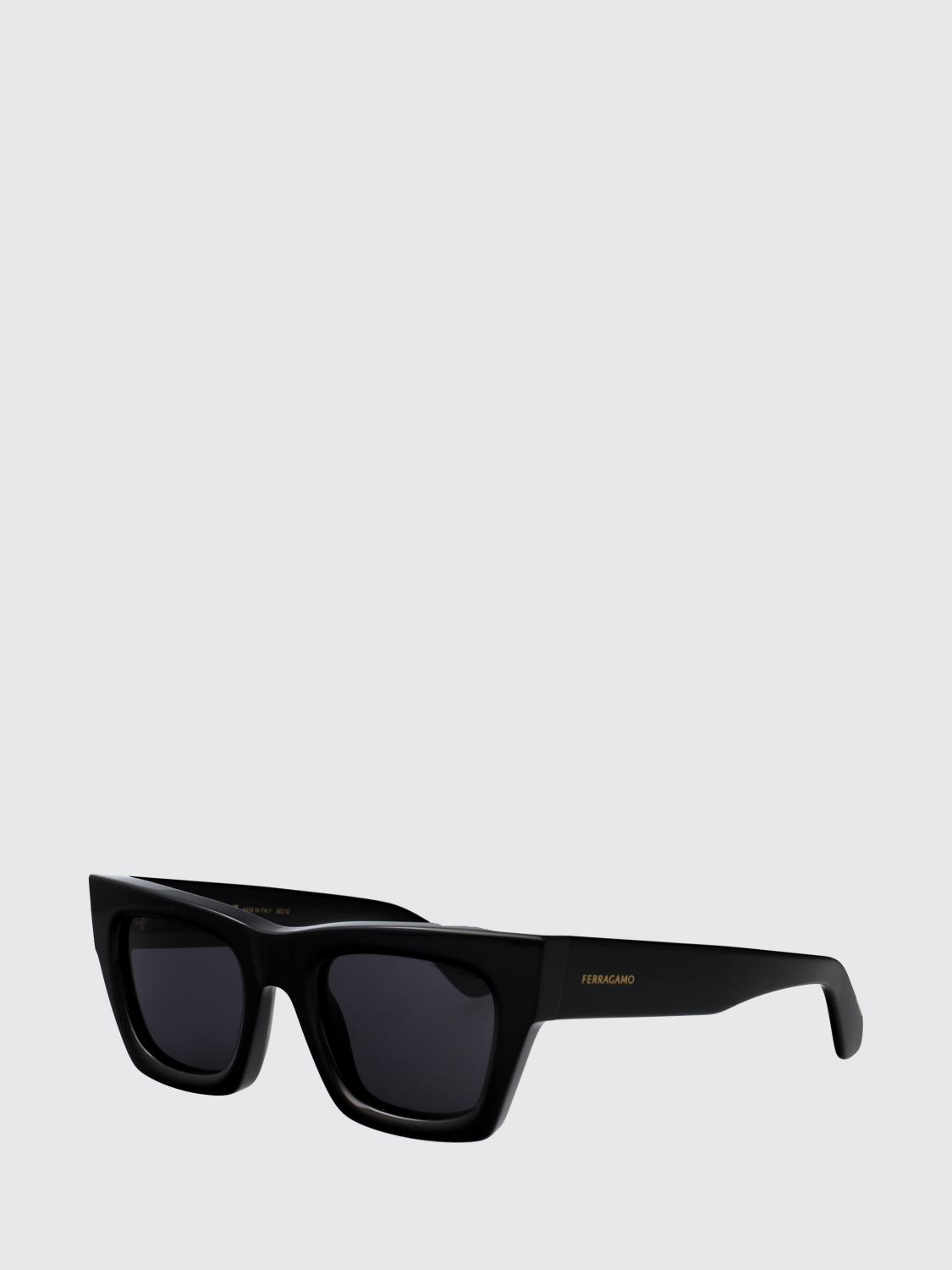 FERRAGAMO Occhiali da sole cat-eye rettangolari in acetato con logo lettering