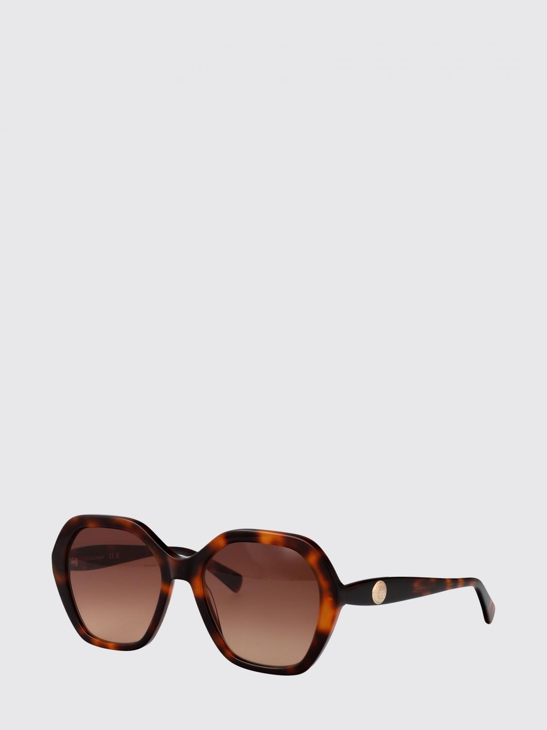 LONGCHAMP Oversized Irregular-Shaped Sunglasses in Acetate with Logo　LONGCHAMP オーバーサイズ 不規則な形のサングラス アセテート ロゴ入り LONGCHAMP