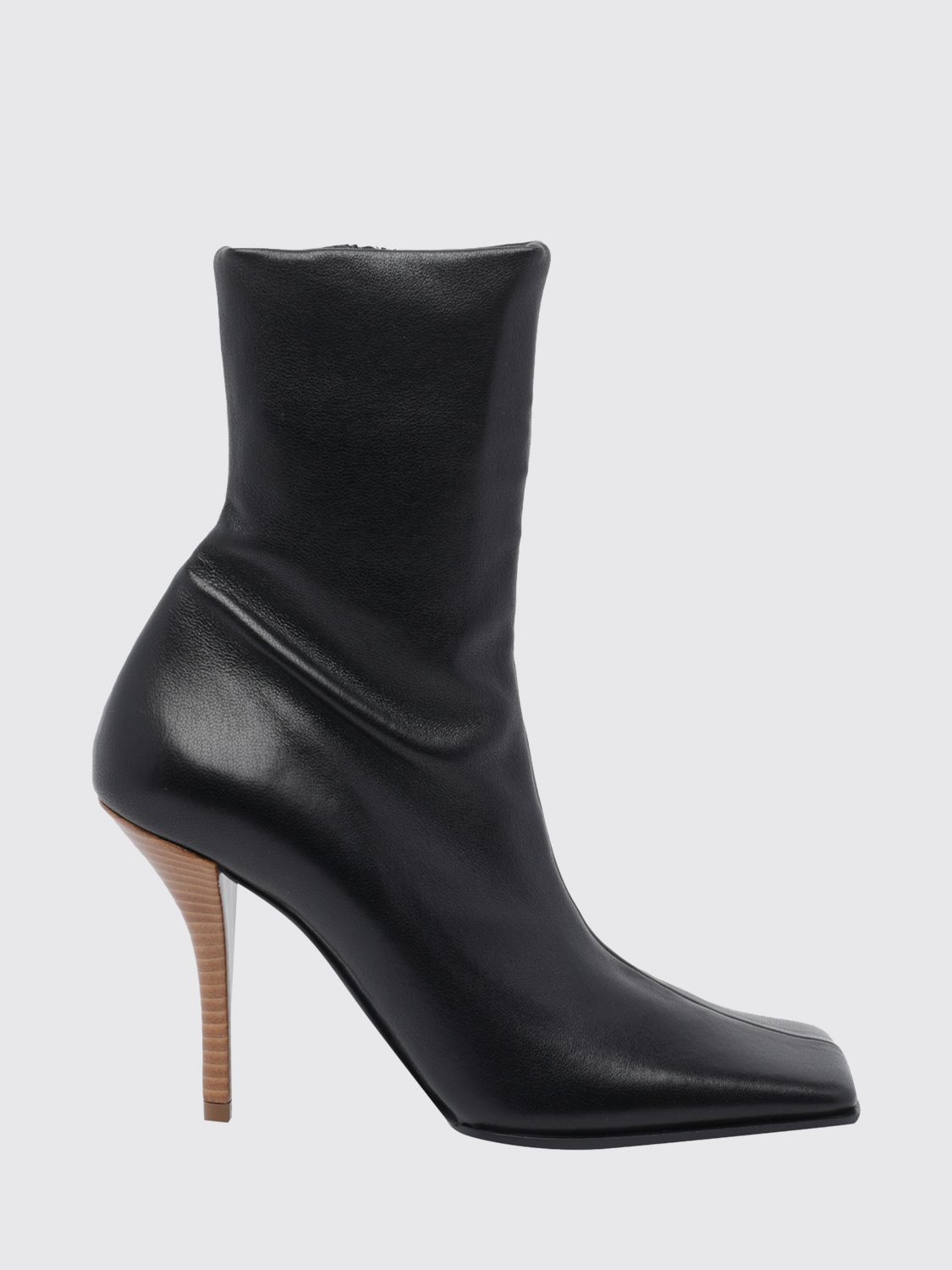 ALAÏA Smooth Leather Ankle Boots with a Square Toe and High Stiletto Heel