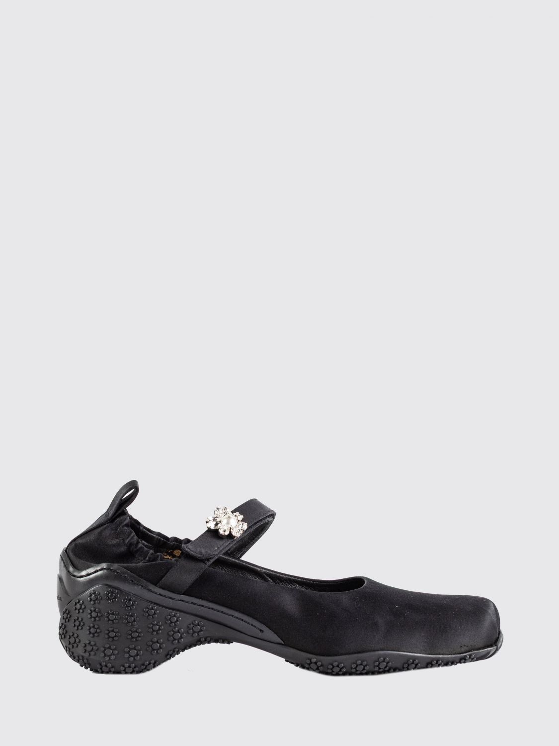 SIMONE ROCHA Turbo Ballet Runner Mary Jane Flats in Satin with Crystals
