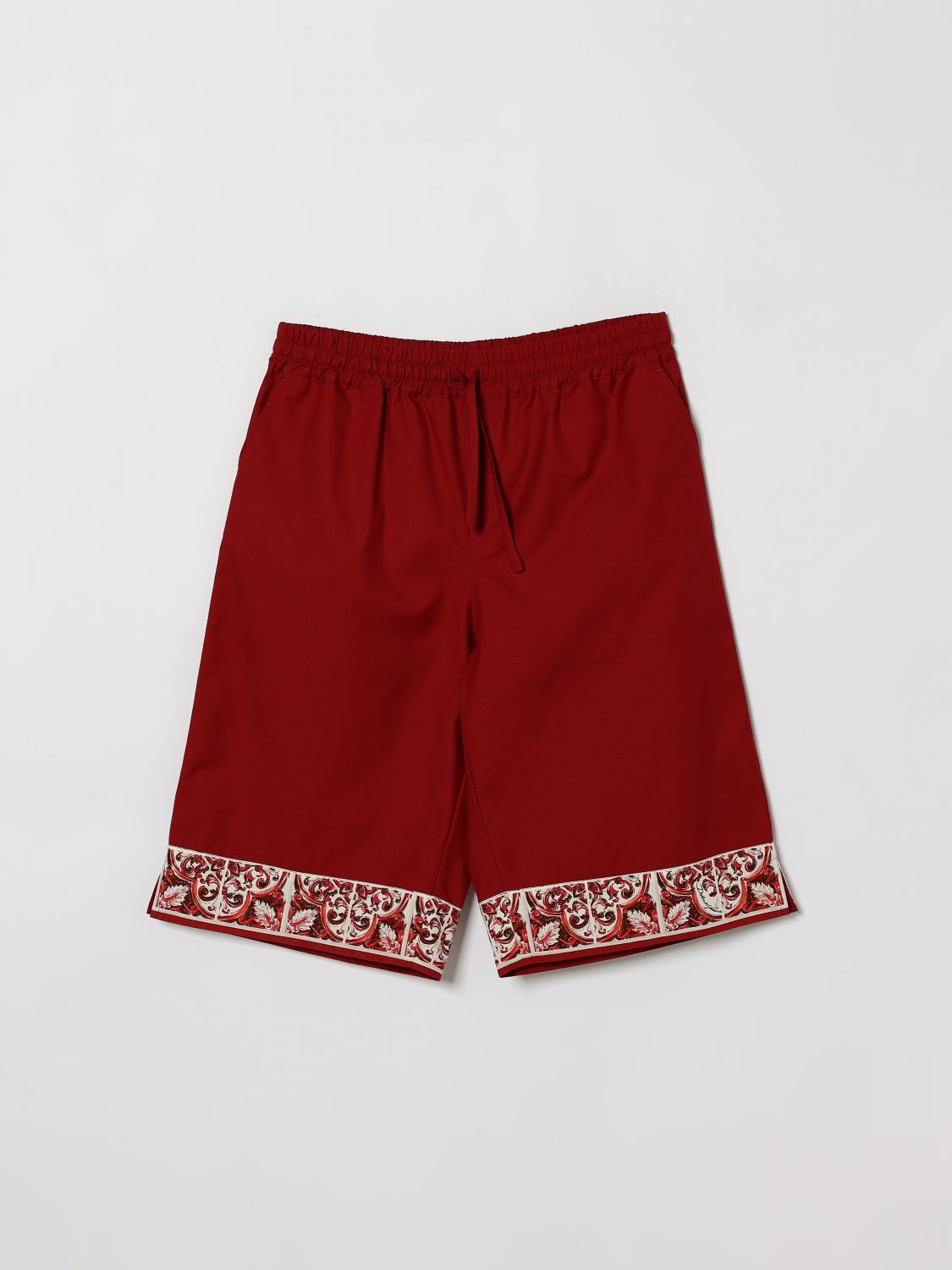 DOLCE & GABBANA Knielange Shorts für Mädchen mit Majolika-Print