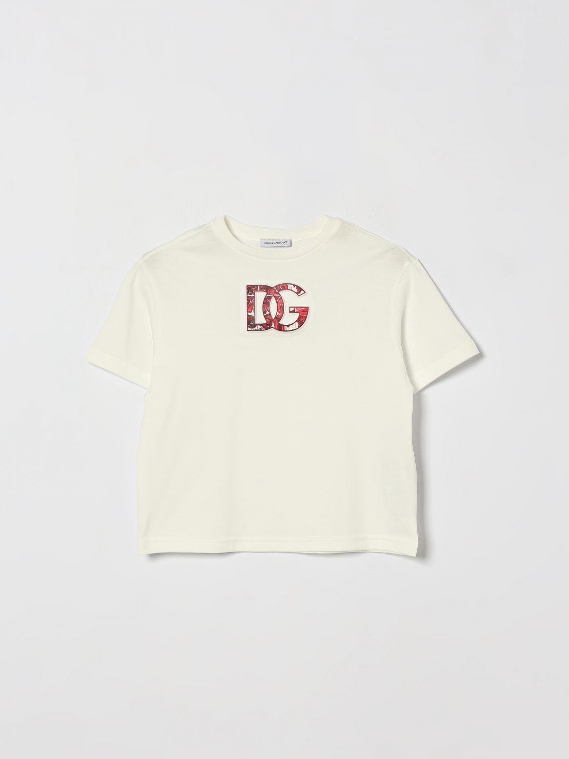DOLCE & GABBANA T-shirt da bambino in cotone con stampa monogram DG
