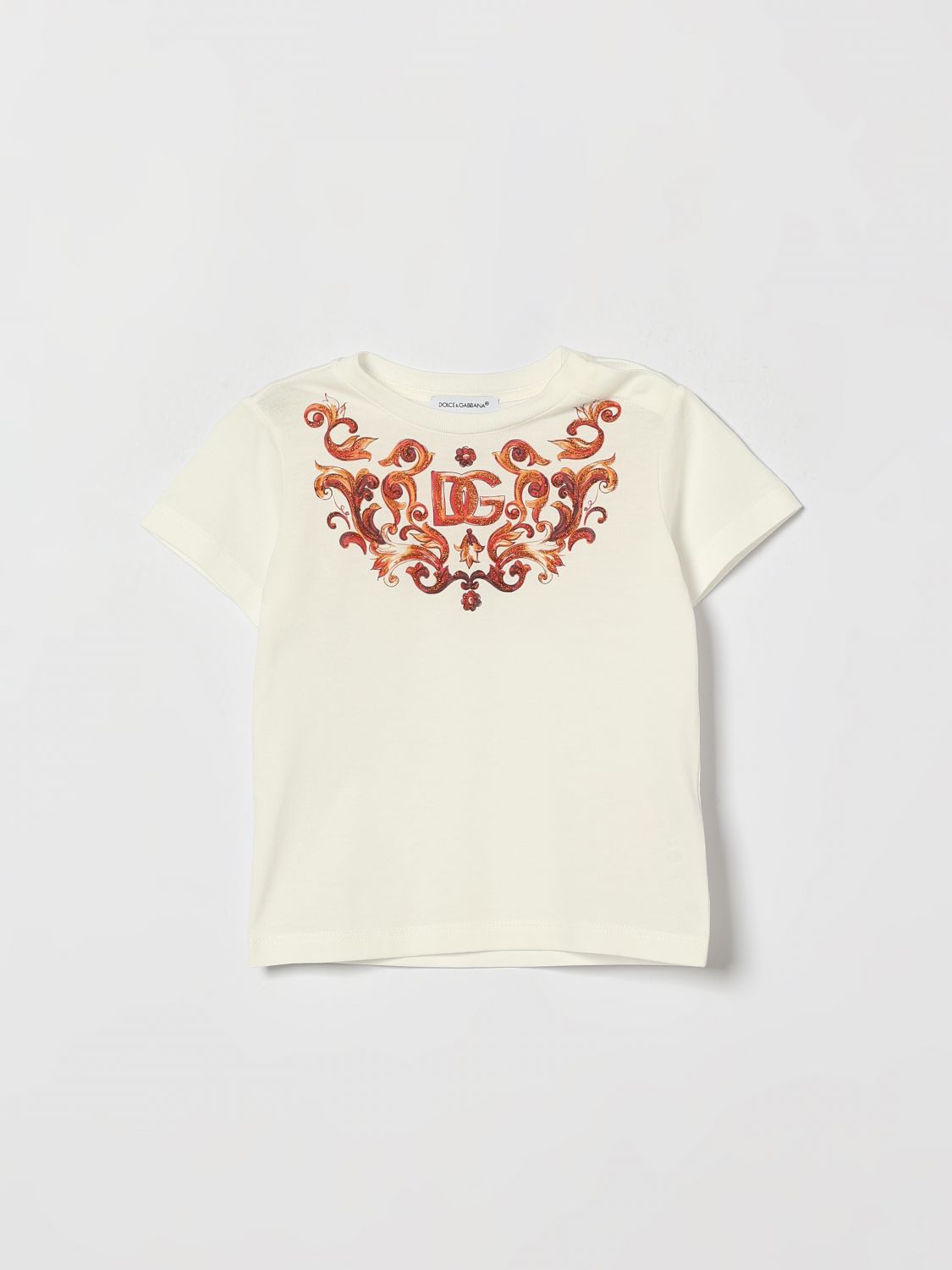 DOLCE & GABBANA T-shirt da bambino in cotone con stampa monogram DG