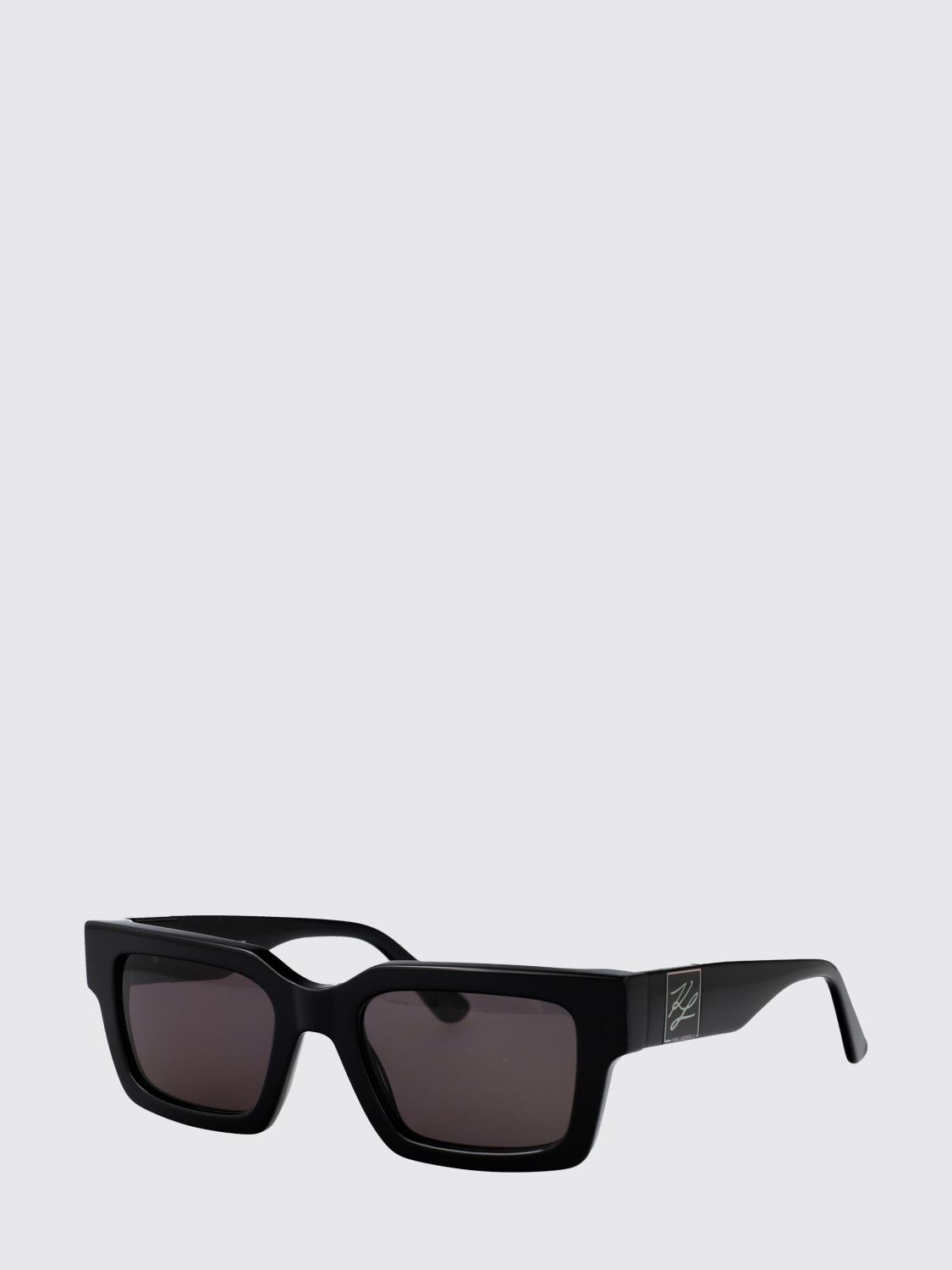 KARL LAGERFELD Occhiali da sole rettangolari in acetato con logo tono su tono