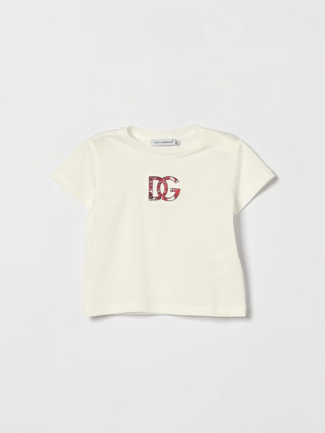 DOLCE & GABBANA T-shirt da bambino in cotone con stampa monogram DG