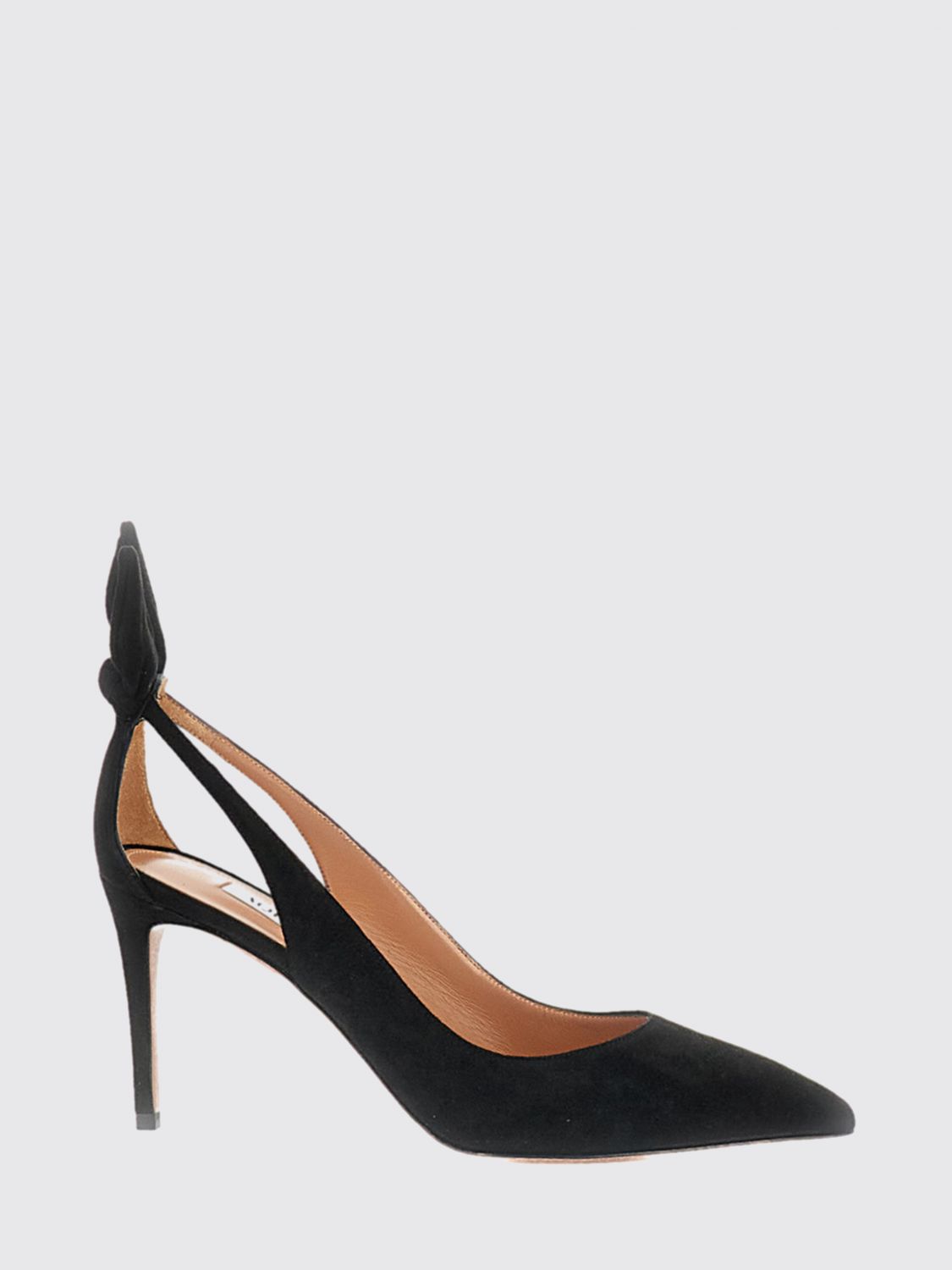 AQUAZZURA Bow Tie Pumps aus Veloursleder mit Stiletto-Absatz und Schleife