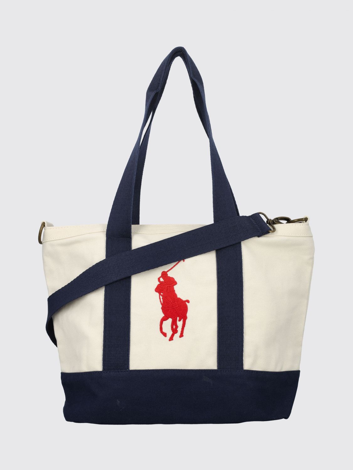 POLO RALPH LAUREN Boy's Cotton Tote Bag with Contrasting Embroidered Logo