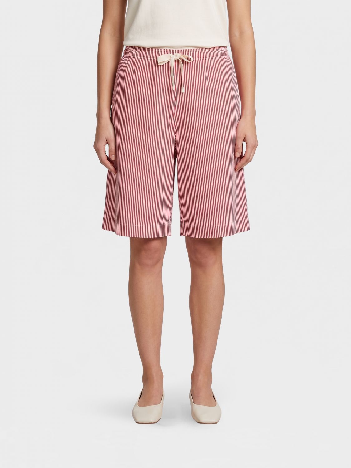 JACQUEMUS JACQUEMUS Striped Organic Cotton Shorts with Drawstring Waist　JACQUEMUS ドローストリングウエスト付きストライプオーガニックコットンショーツ