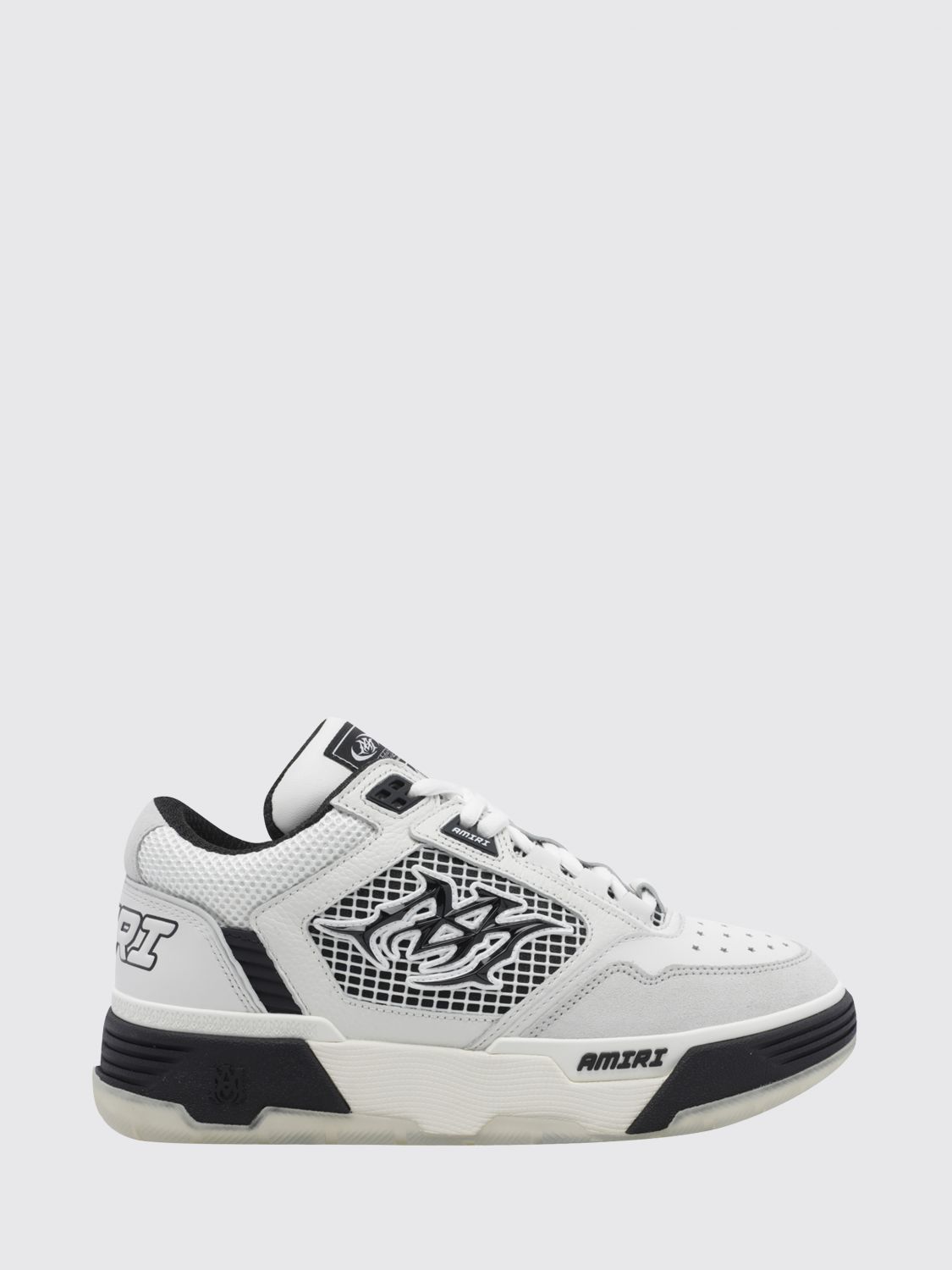 AMIRI MA-94 Leather and Mesh Sneakers with Monogram and Suede Details