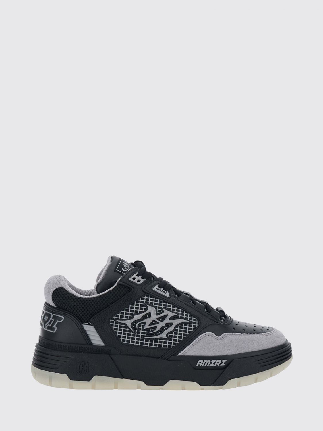 AMIRI MA-94 Leather and Mesh Sneakers with Monogram and Suede Details