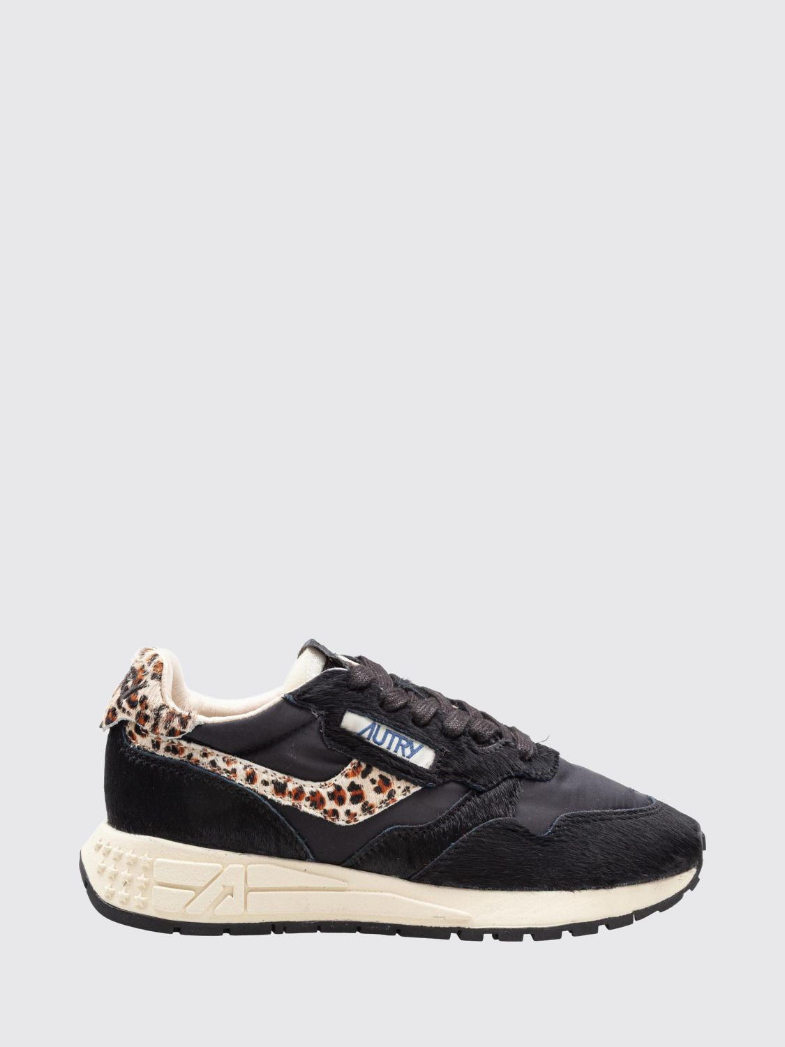 AUTRY Sneakers basse Reelwind in pelle scamosciata con stampa animalier e caviglia imbottita