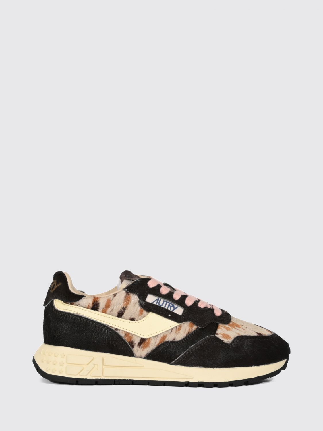 Autry Reelwind Low-Top Trainers in Suede with Animal Print and Padded Ankle