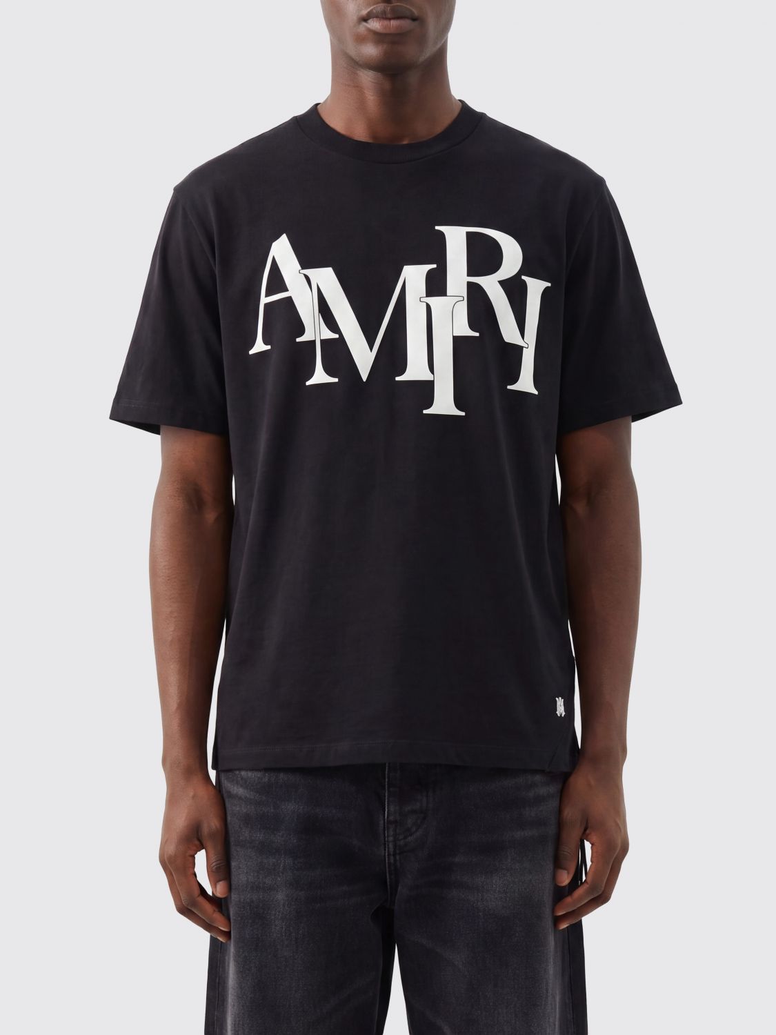AMIRI Crewneck Cotton T-Shirt with Chest Logo Print　AMIRI 胸ロゴプリント クルーネック コットン Tシャツ AMIRI