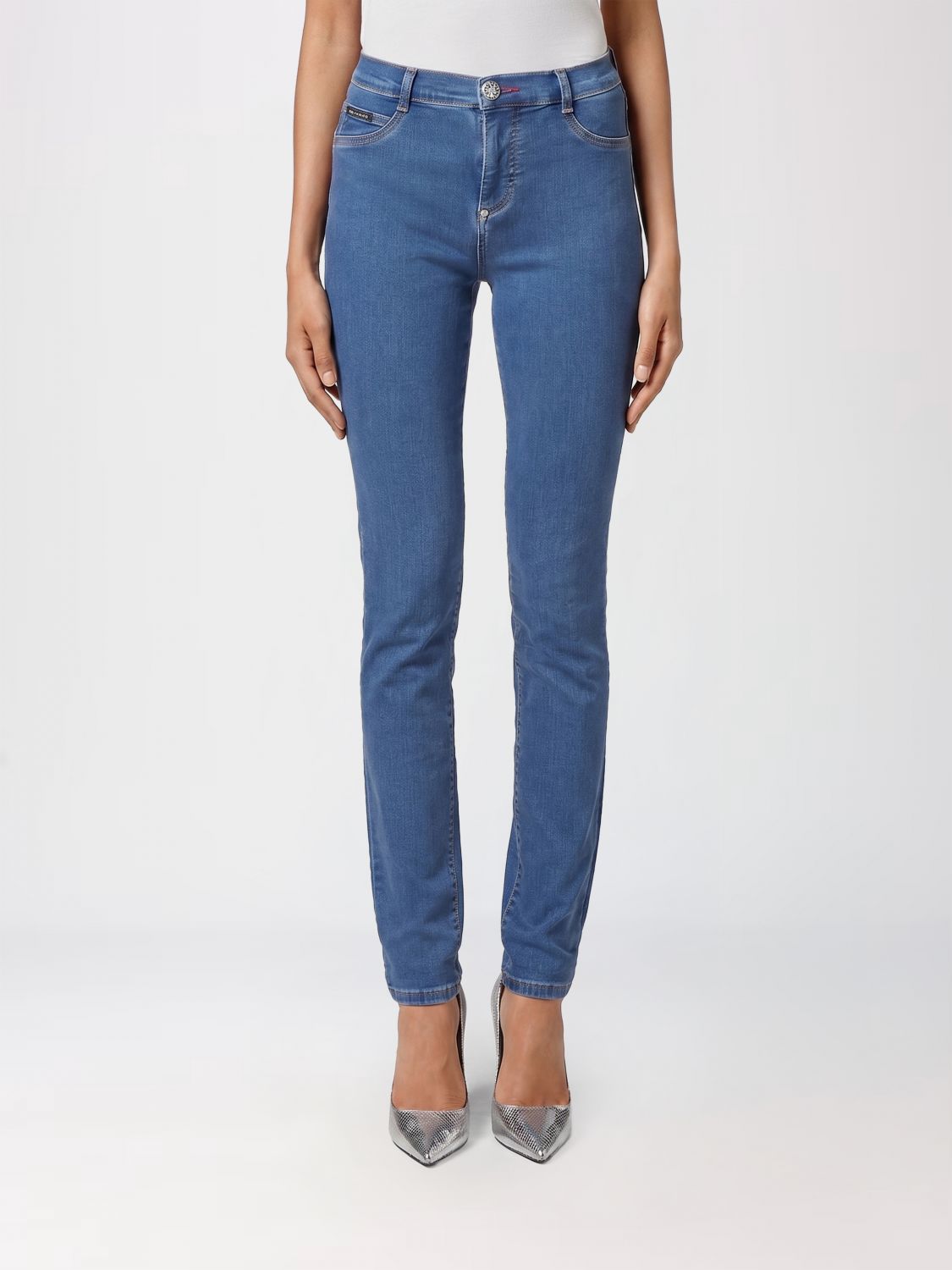 PHILIPP PLEIN High-Waisted Skinny Stretch Denim Jeans