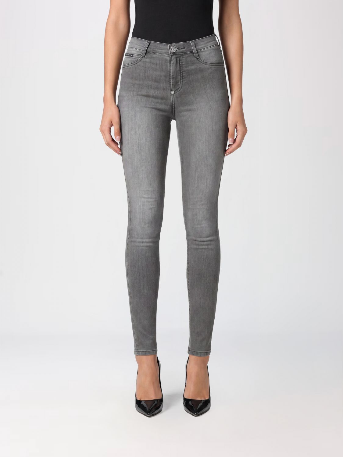 PHILIPP PLEIN Jeans skinny in denim stretch a vita alta
