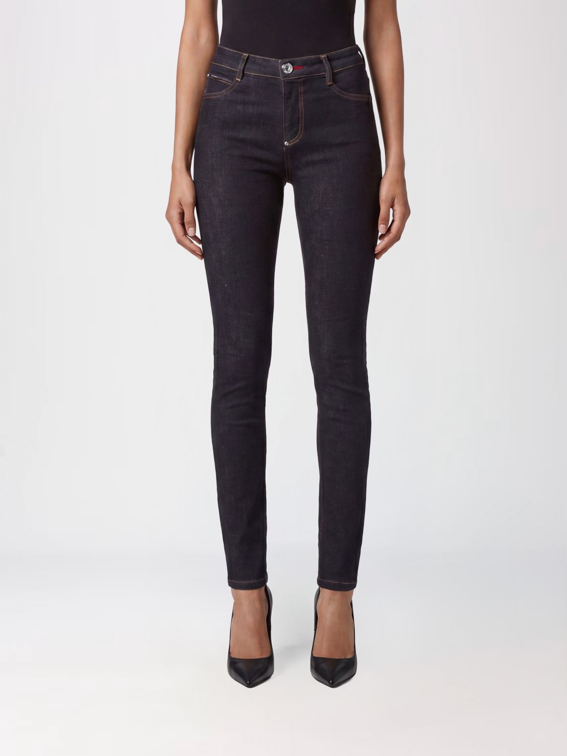 PHILIPP PLEIN High-Waisted Skinny Stretch Denim Jeans