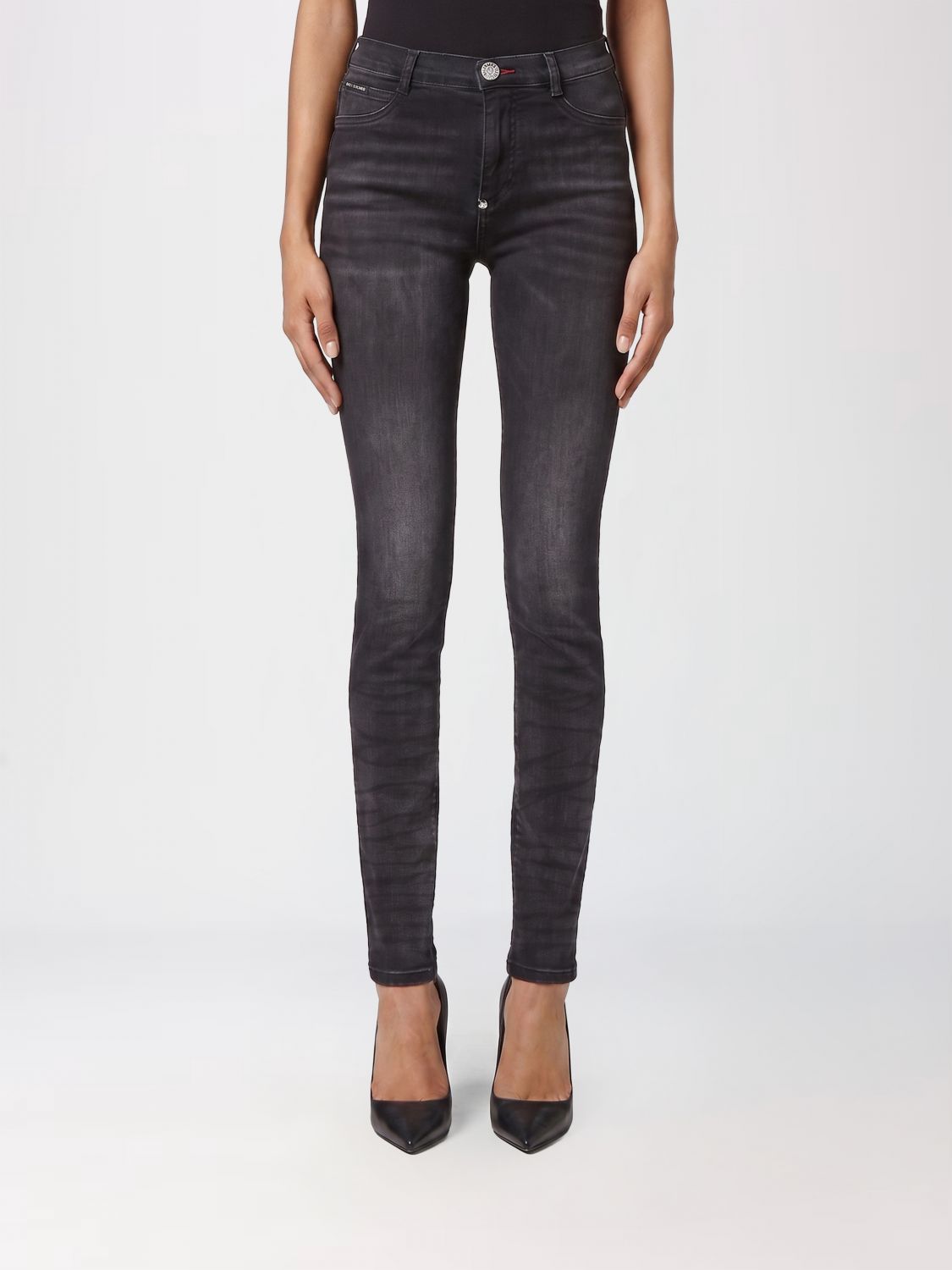 PHILIPP PLEIN High-Waisted Skinny Stretch Denim Jeans