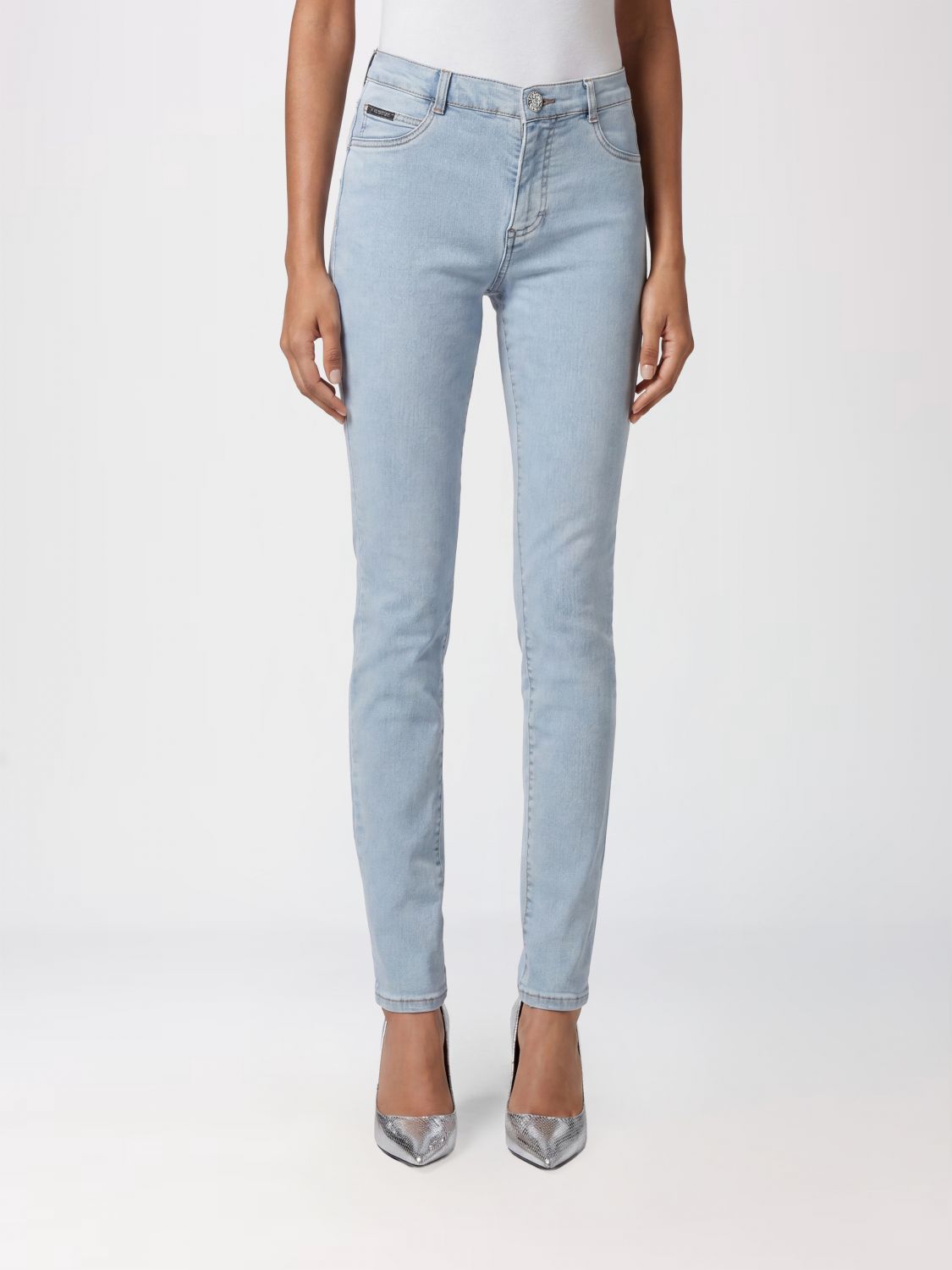 PHILIPP PLEIN High-Waisted Skinny Stretch Denim Jeans