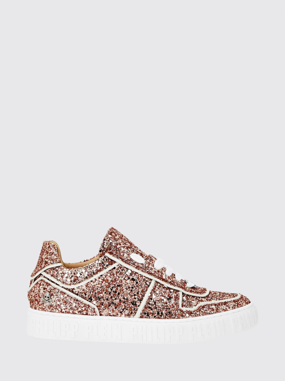 PHILIPP PLEIN Sneakers low top in tessuto tecnico glitter con ricamo