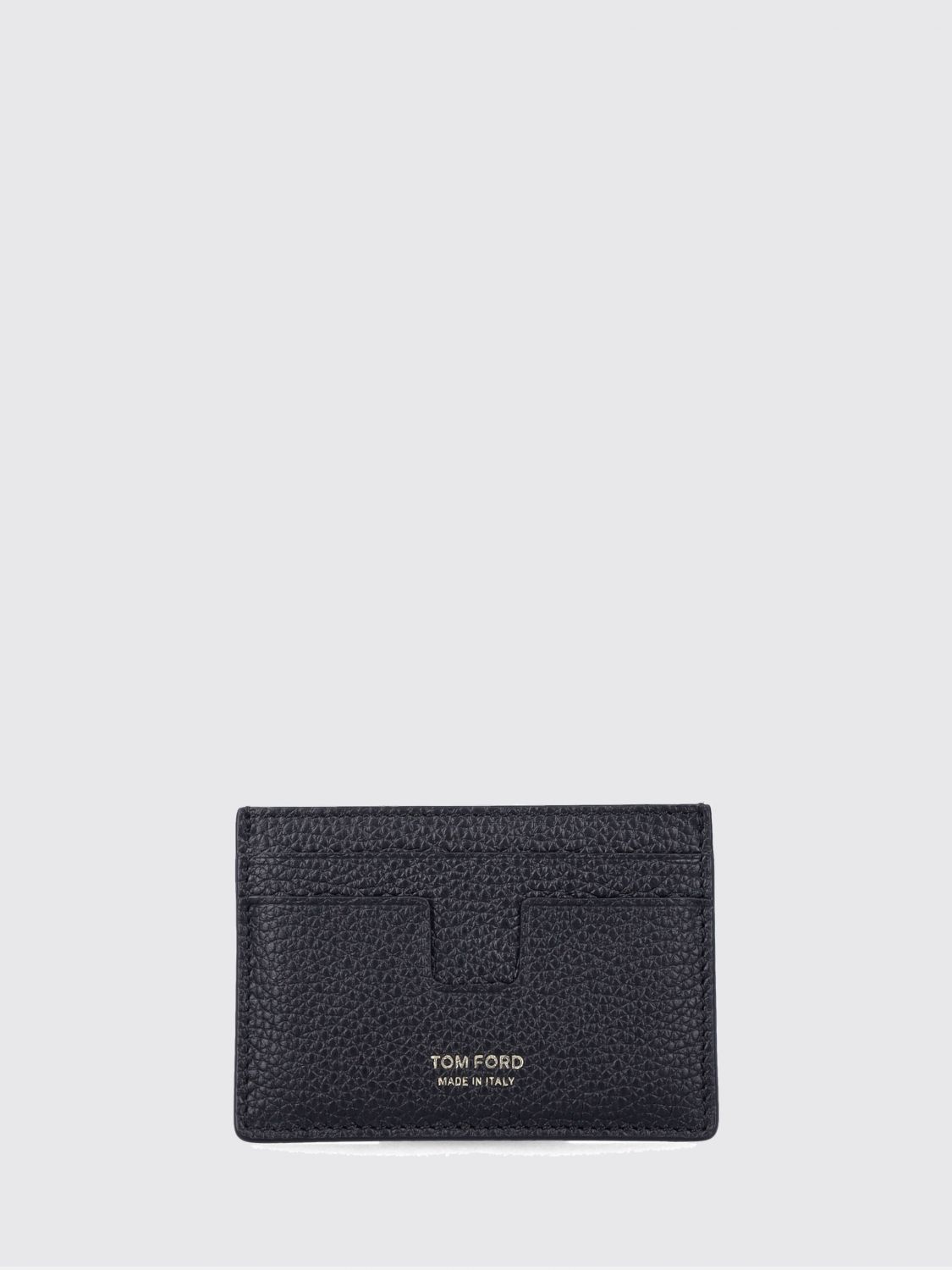TOM FORD Kartenetui aus gehämmertem Kalbsleder mit laminiertem Logo