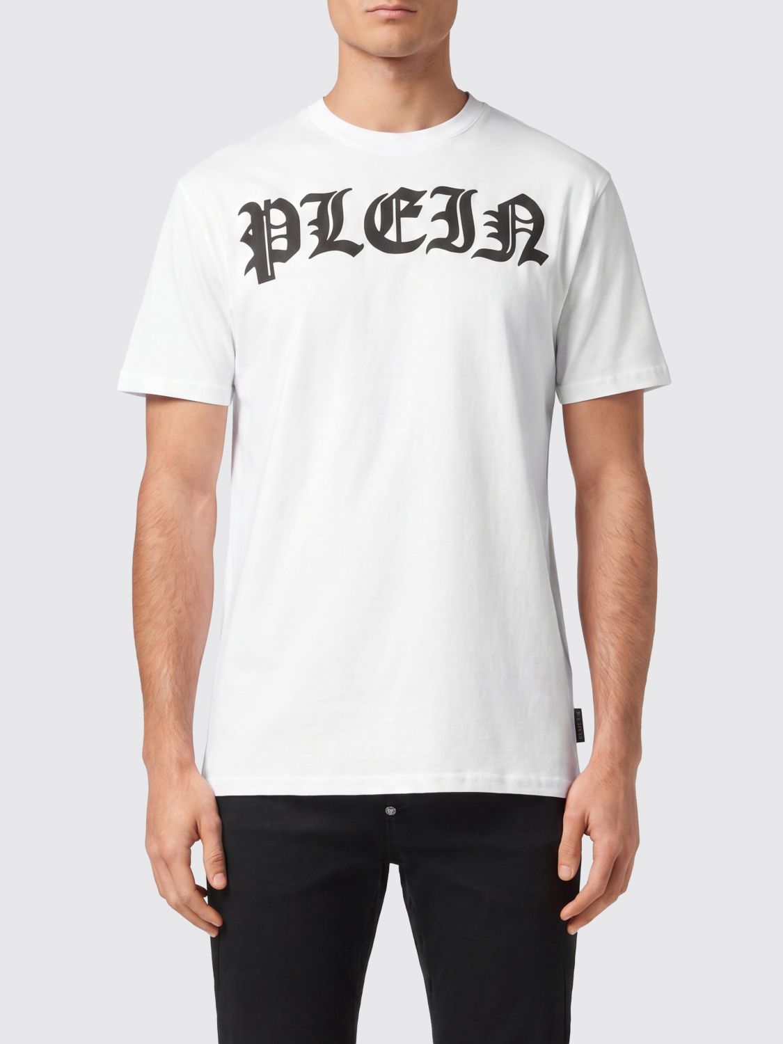 PHILIPP PLEIN T-shirt Gothic in cotone con logo stampato a contrasto sul petto