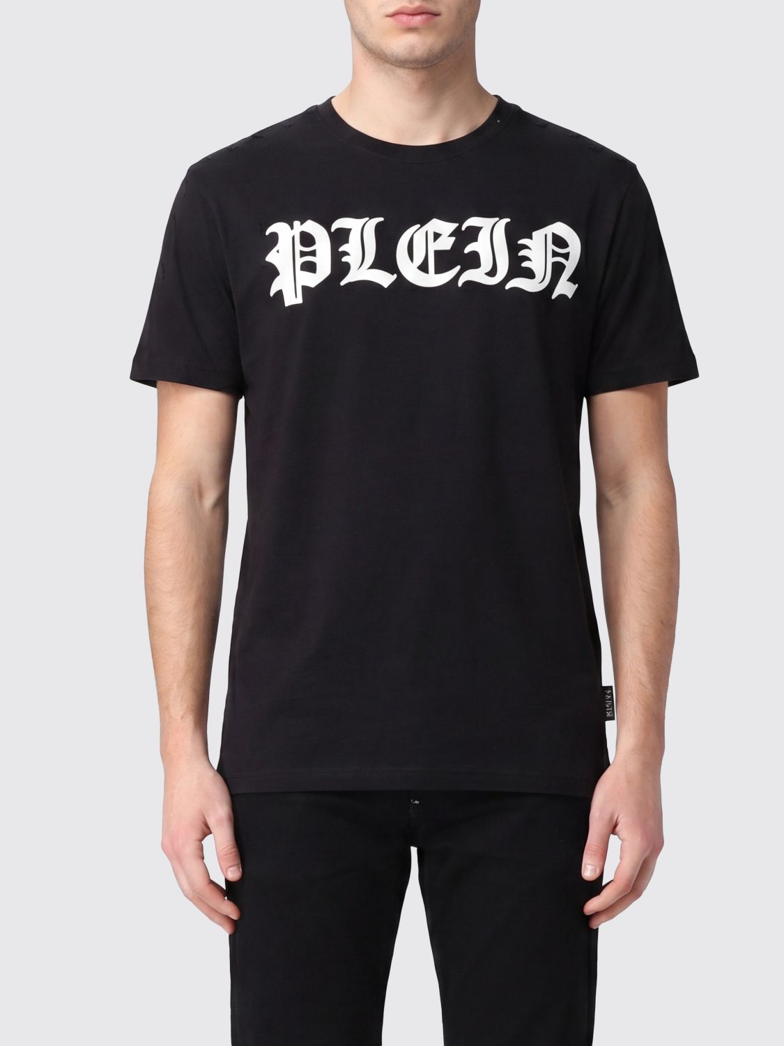 PHILIPP PLEIN T-shirt Gothic in cotone con logo stampato a contrasto sul petto