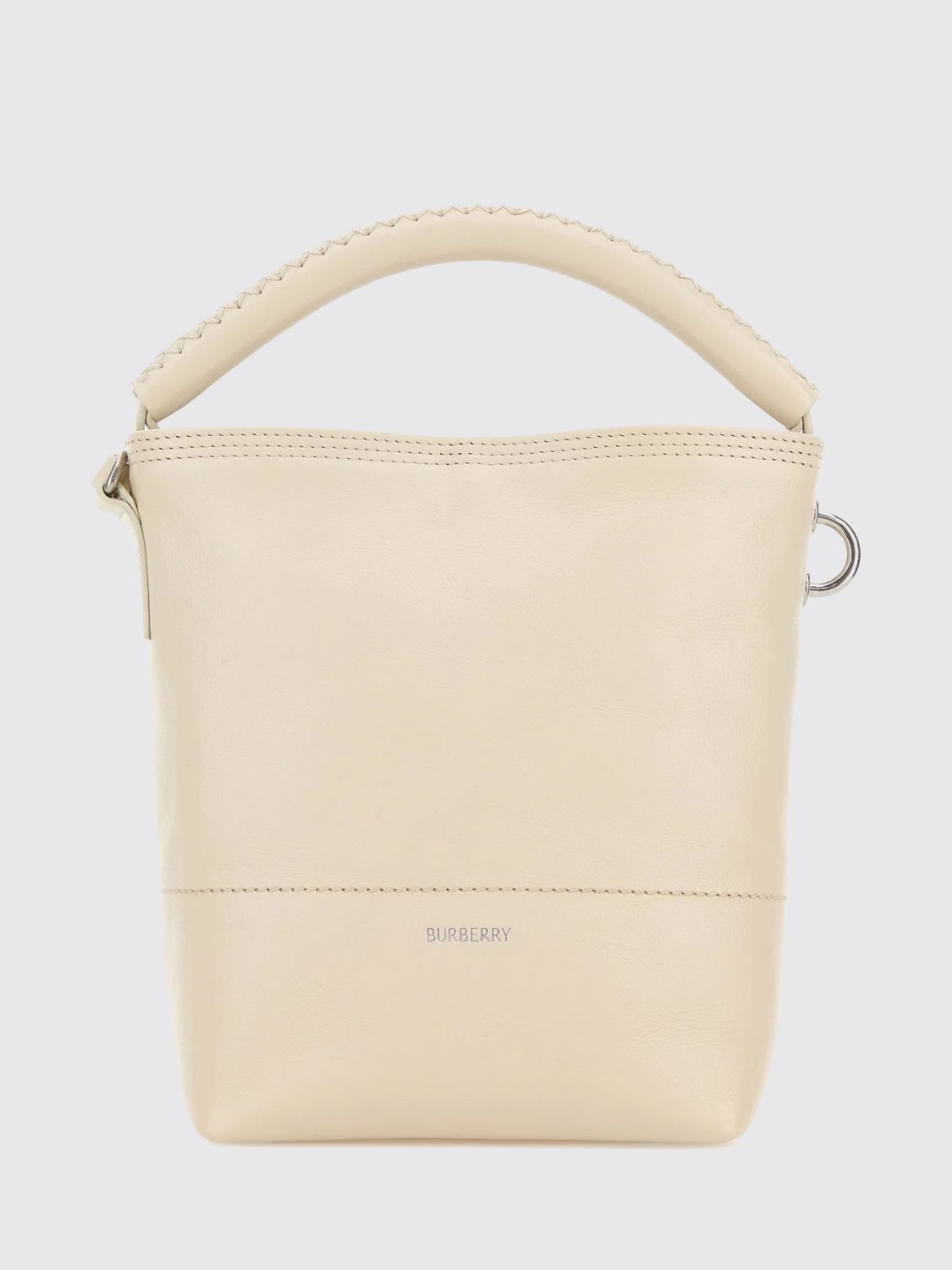 BURBERRY Mini borsa a secchiello B Clip in pelle di vitello liscia