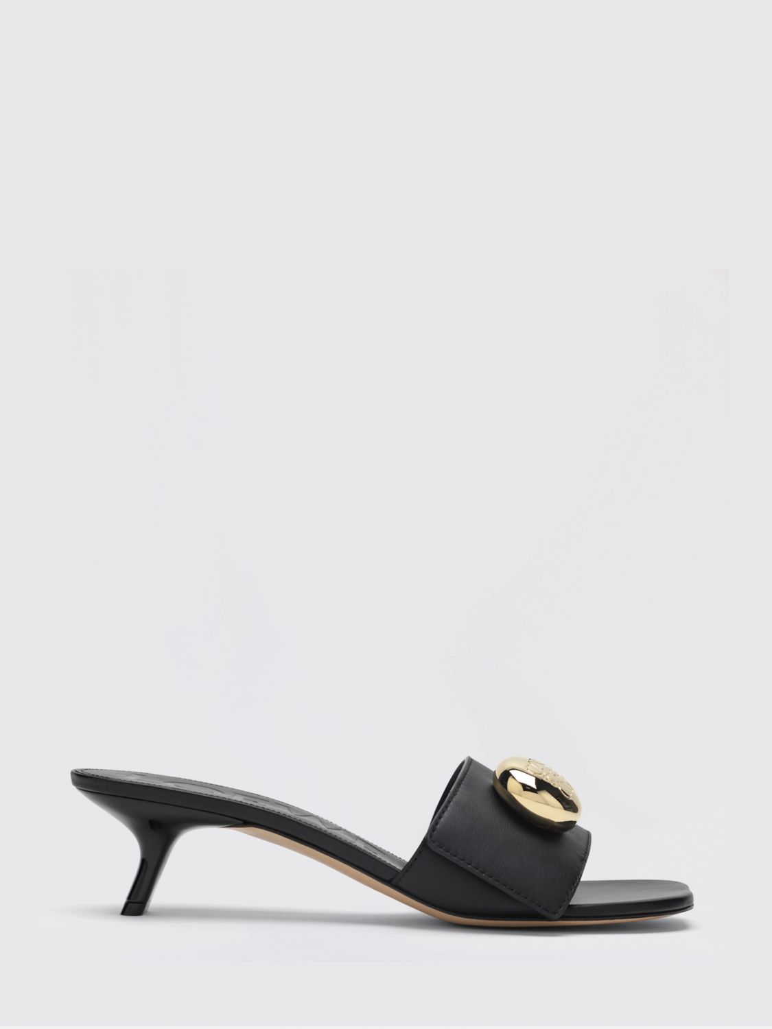LOEWE Sandali mules Pebble in pelle con tacco basso e punta squadrata