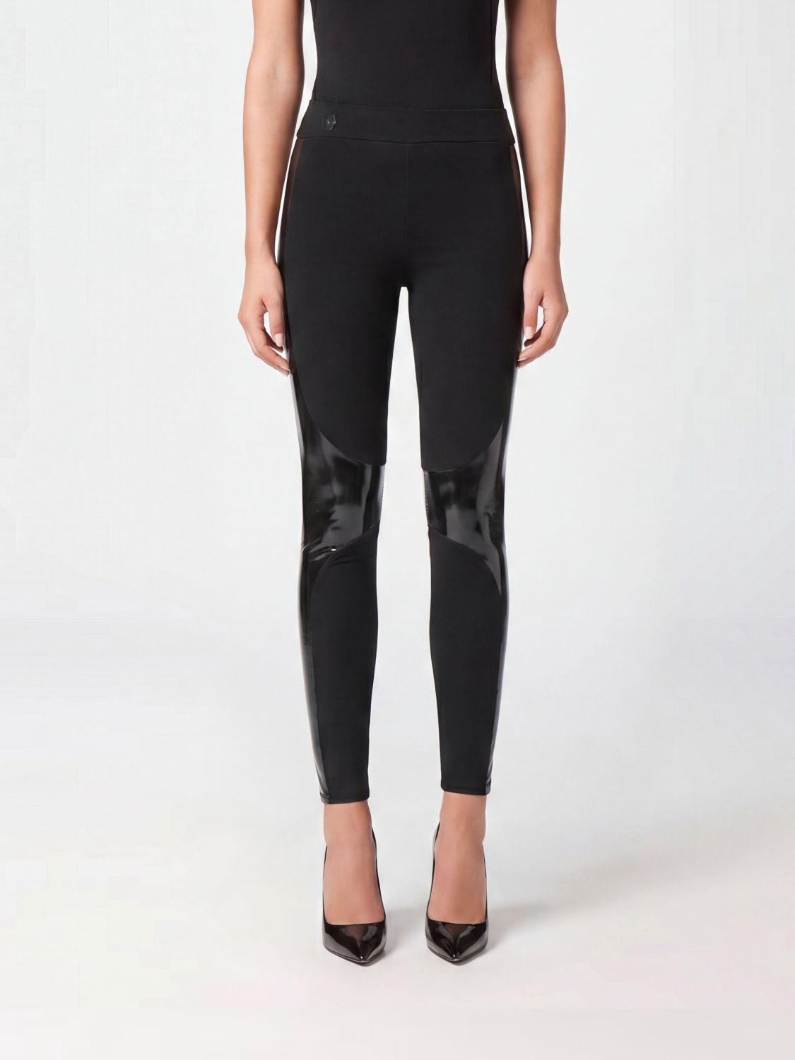 PHILIPP PLEIN High-Waisted Jersey Leggings with Embroidered Side Bands