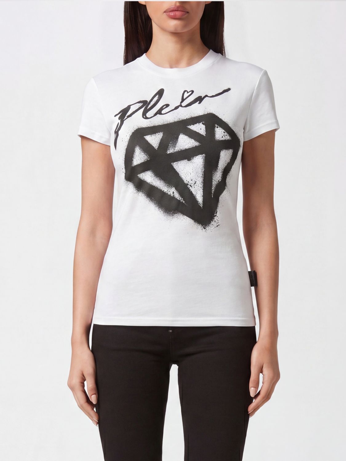 PHILIPP PLEIN T-shirt slim fit in cotone stretch con stampa logo grafica