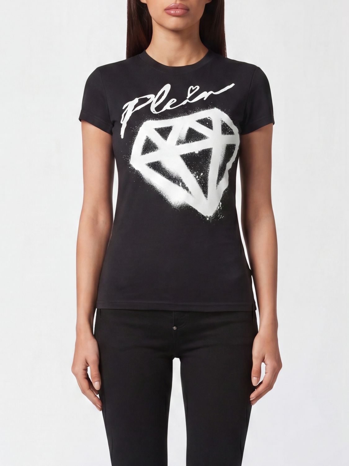 PHILIPP PLEIN T-shirt slim fit in cotone stretch con stampa logo grafica
